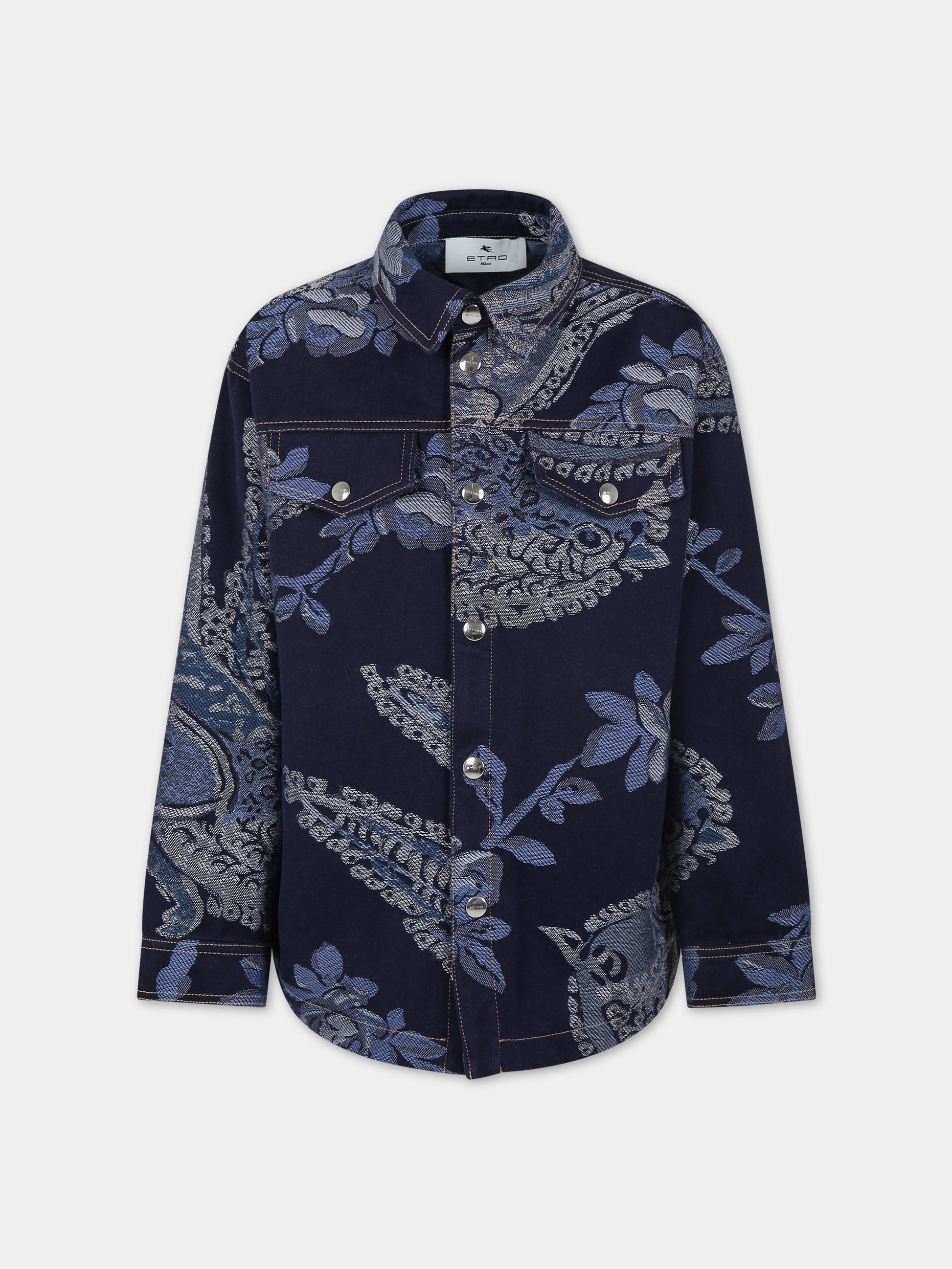 Giubbotto blu per bambini con motivo paisley,Etro,GU2P10 D0082 621BC