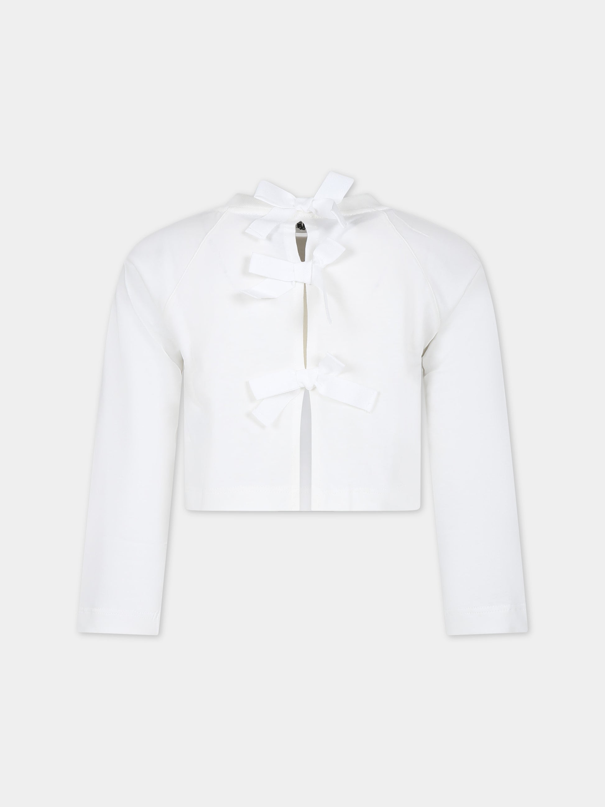 T-shirt bianca per bambina con logo,Philosophy,PFTS011 0 JF003 0053