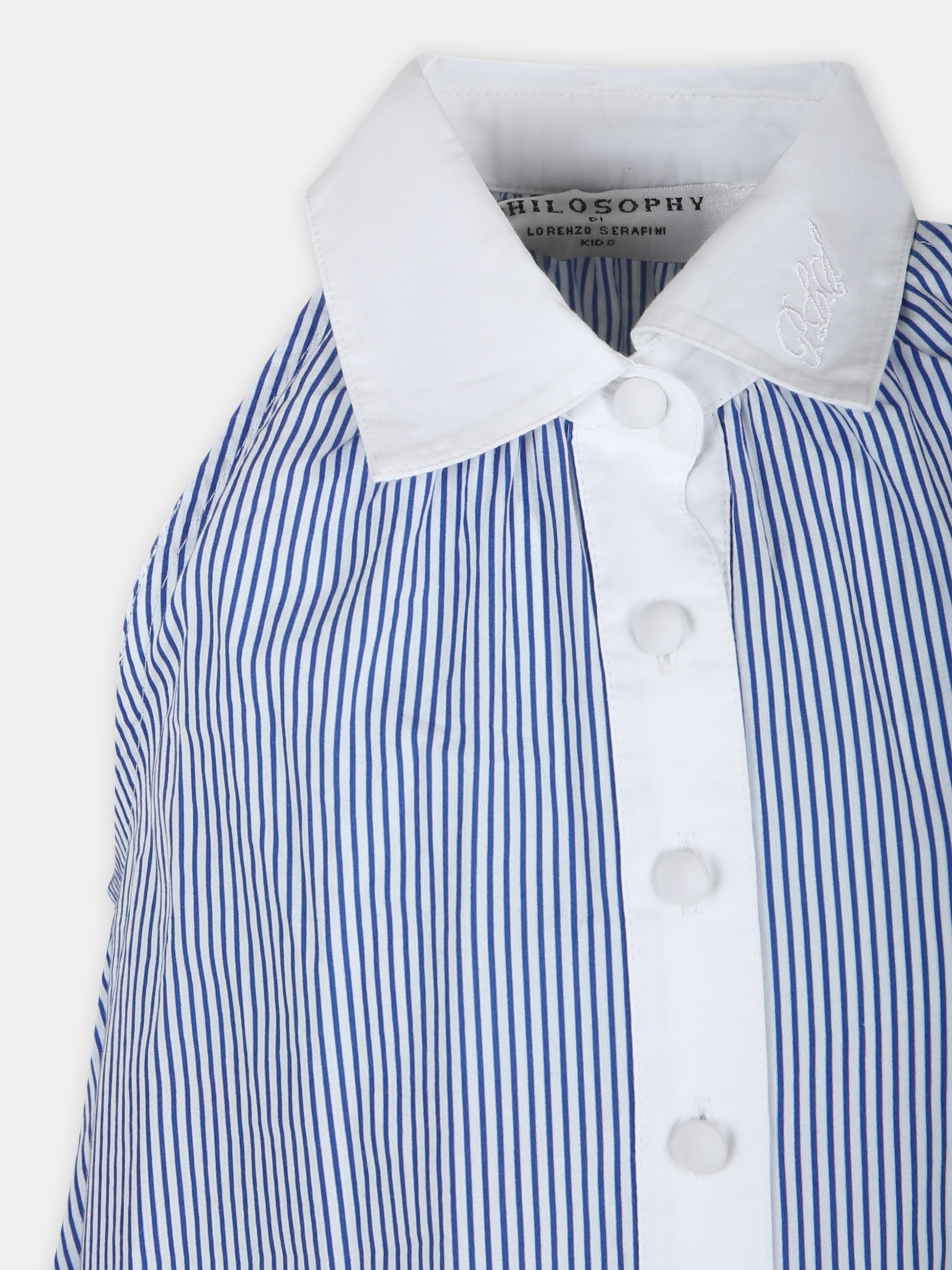 Vestito celeste per bambina con logo,Philosophy,PFAB024 C CR008 D053