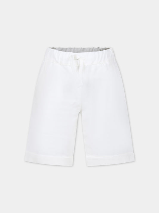 Shorts bianchi per bambino con logo,Dondup Kids,DMBE007 0 LC005 B000