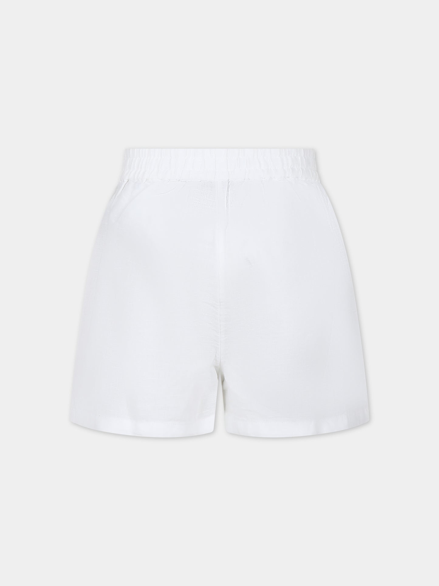 Shorts bianchi per bambina con ricamo,Ermanno Scervino Junior,SFBE012 C LC006 B000