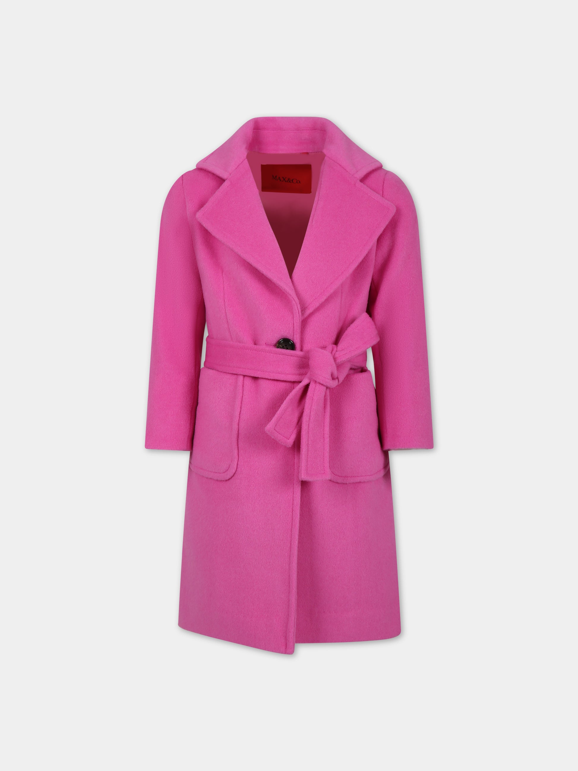 Cappotto fucsia per bambina,Max&co,MX0001 MX001 MAXJ1F MX300