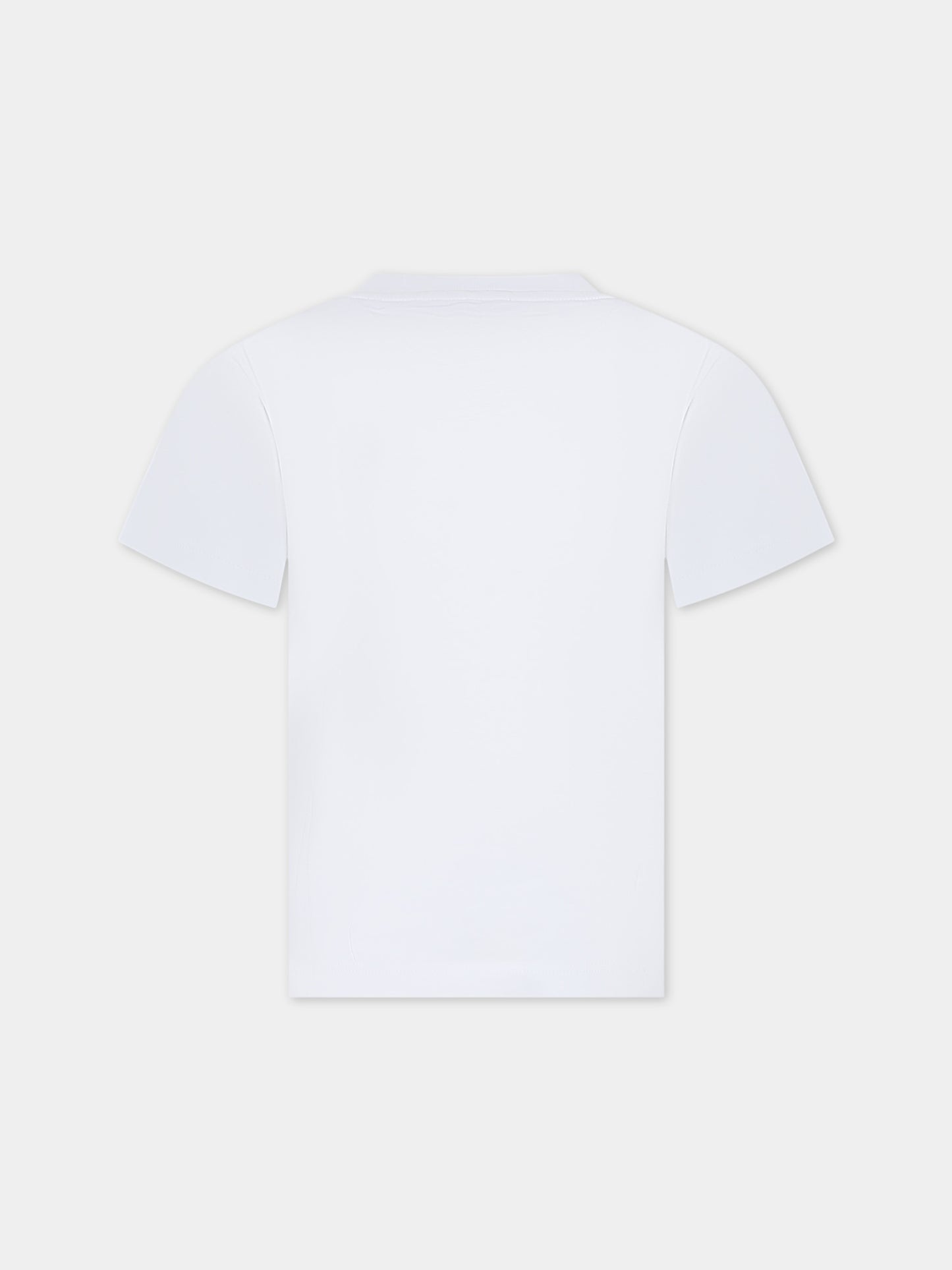 T-shirt bianca per bambino con sole,Stella Mccartney Kids,TU8R11 Z0434 100