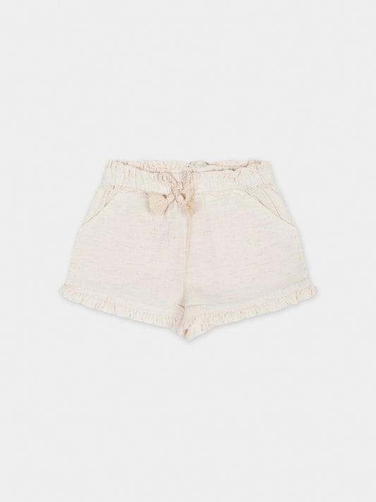 Shorts beige per neonata,Mayoral,1212 077