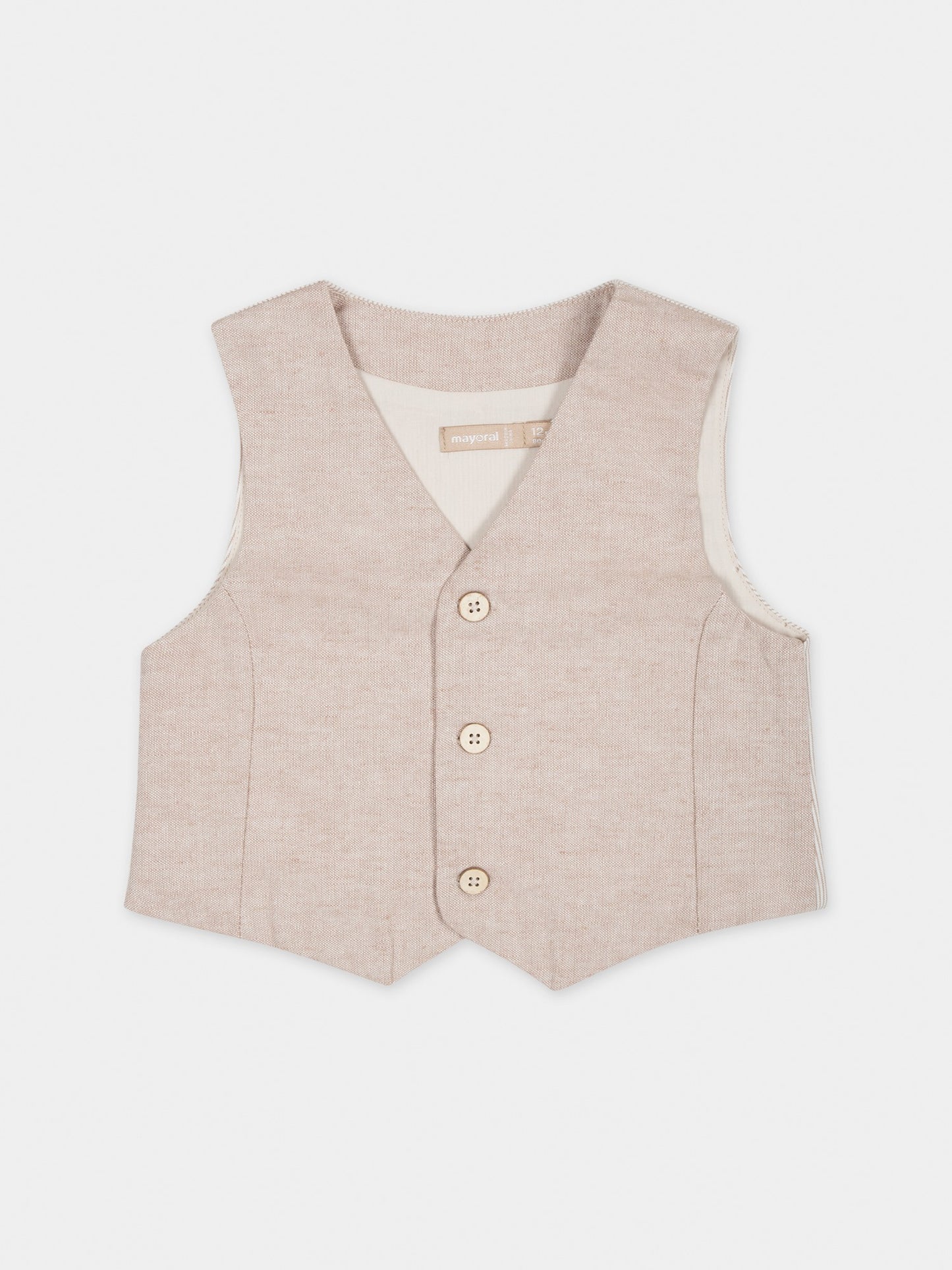 Panciotto beige per neonato,Mayoral,1387 046