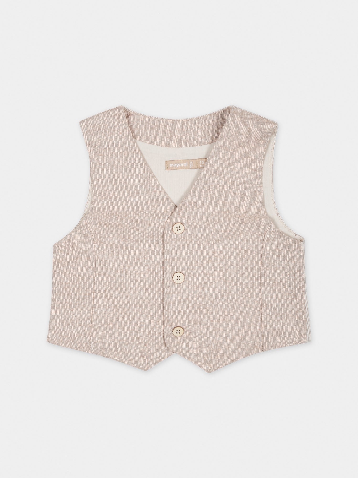 Panciotto beige per neonato,Mayoral,1387 046