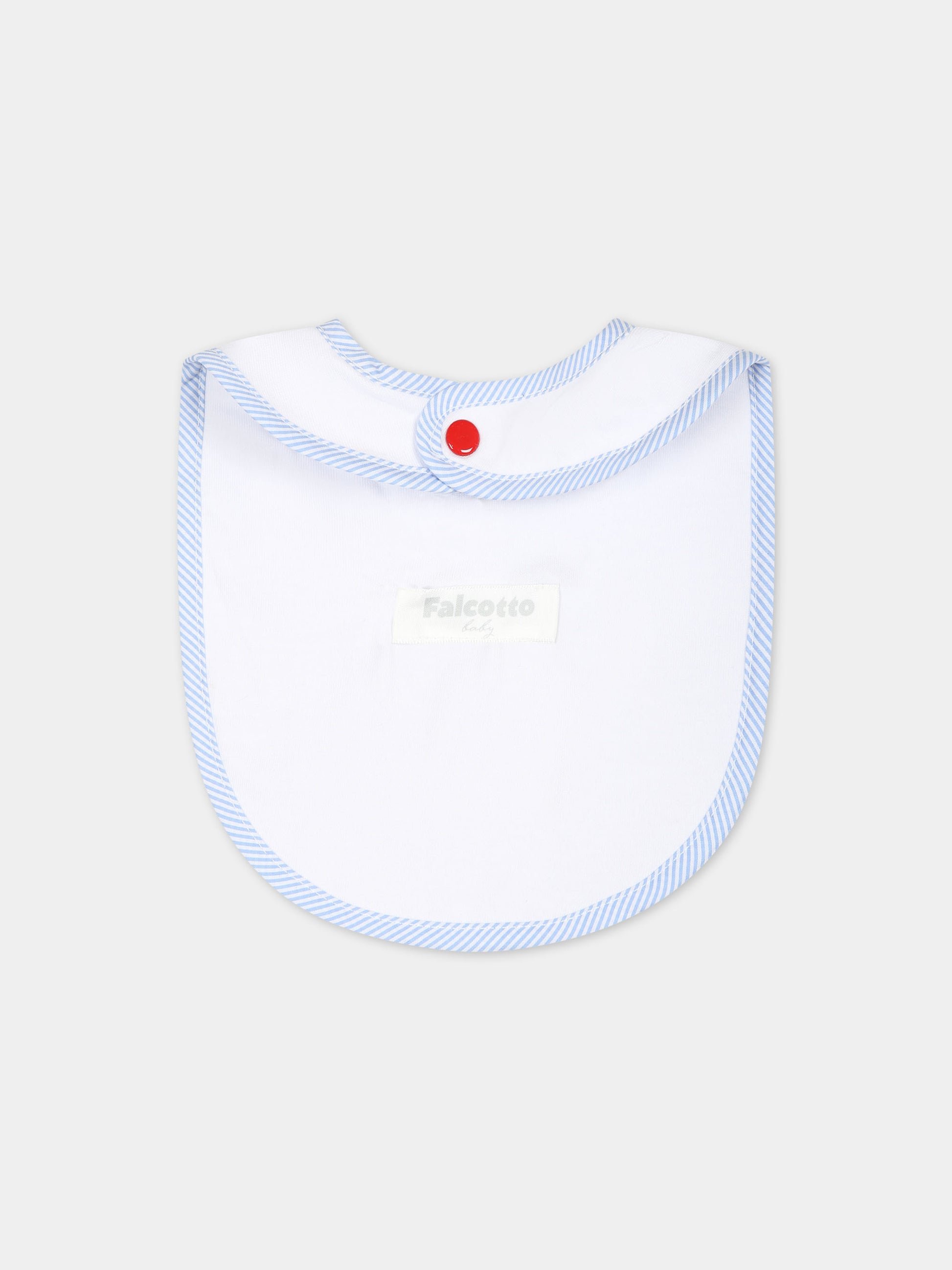 Bavaglino bianco per neonato con ricamo,Falcotto,001 6002214 01 0N01