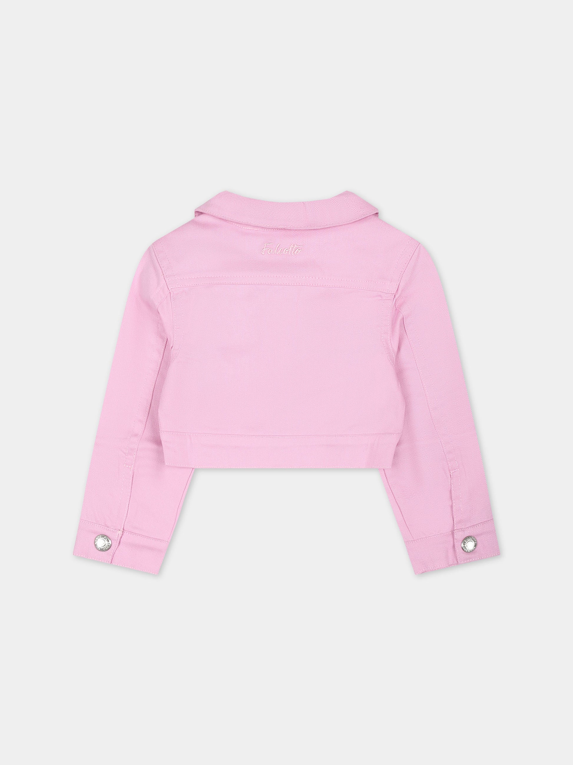 Giubbotto rosa per neonata con logo,Falcotto,001 6002181 01 0M02