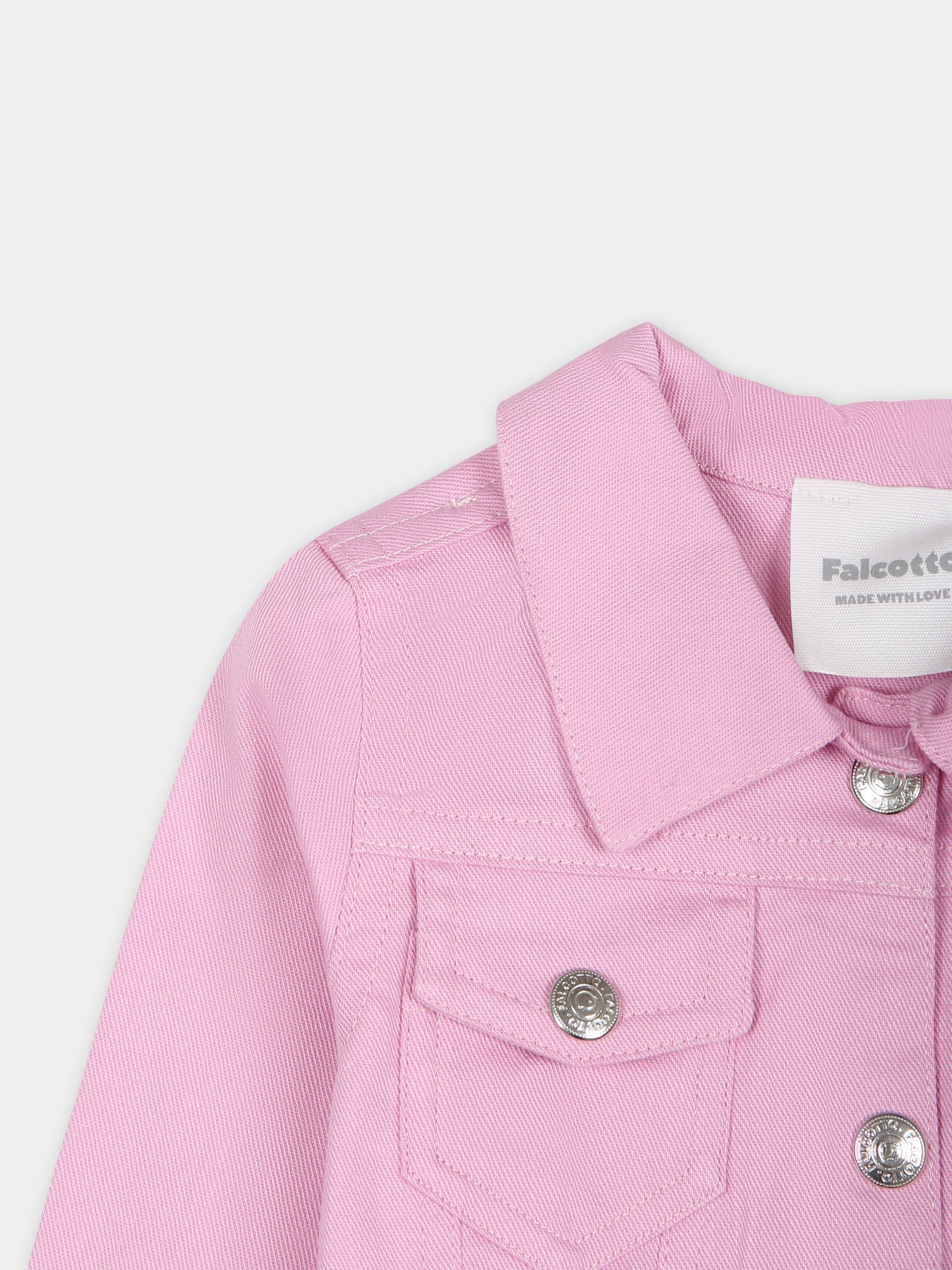 Giubbotto rosa per neonata con logo,Falcotto,001 6002181 01 0M02