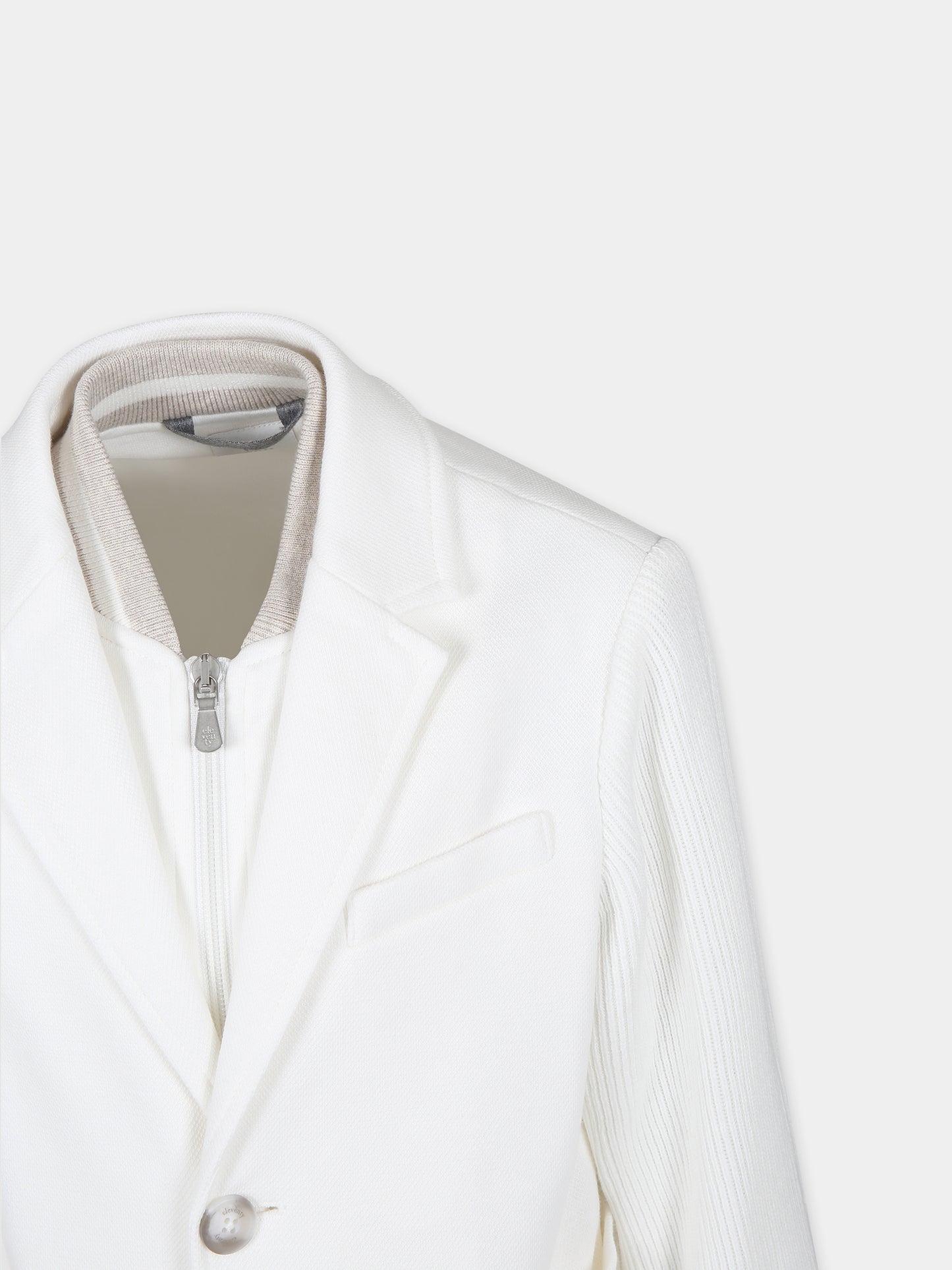 Completo avorio per bambino con logo,Eleventy,EU3P30 J0372 102BG