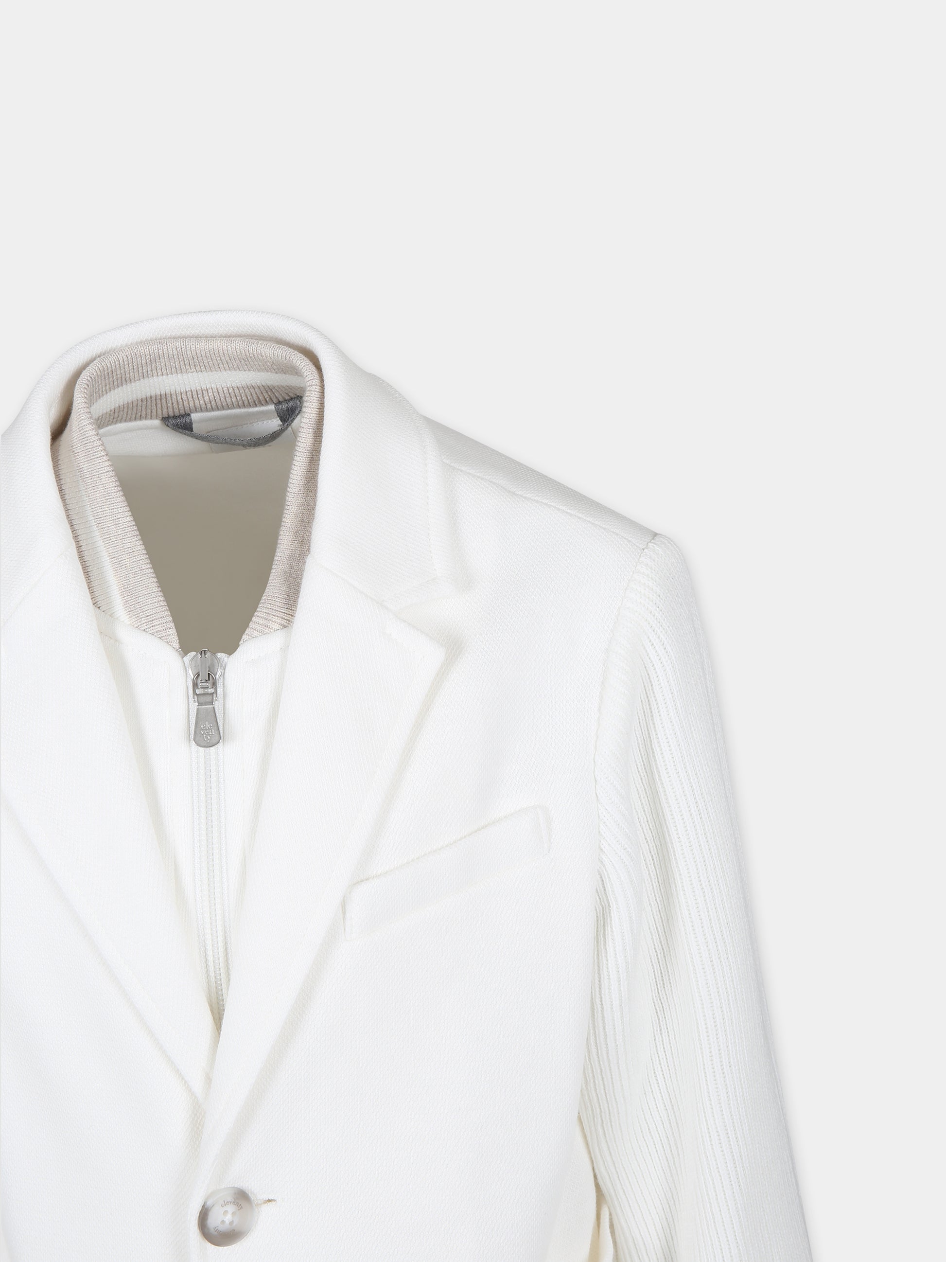 Completo avorio per bambino con logo,Eleventy,EU3P30 J0372 102BG