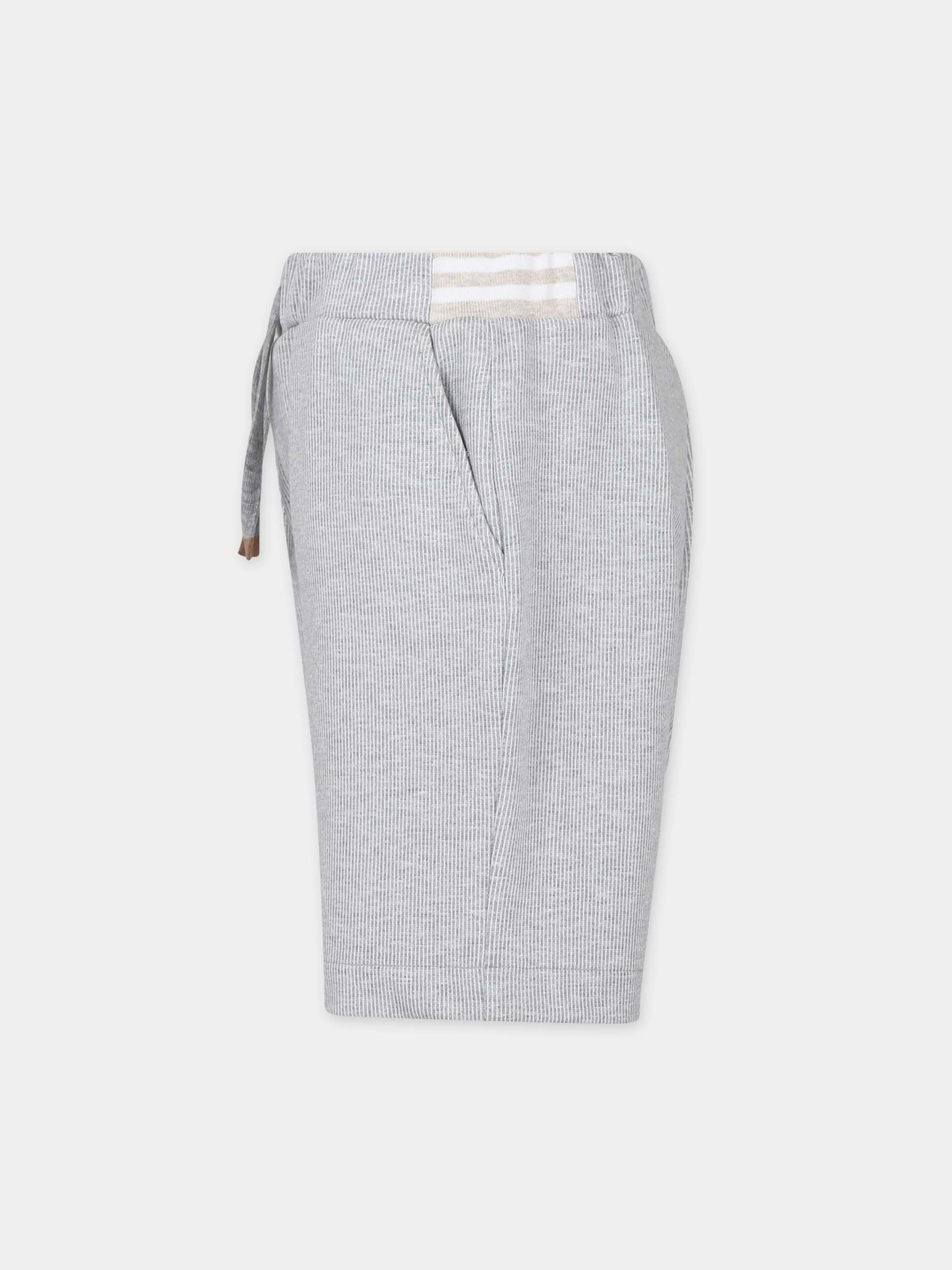 Shorts grigi per bambino con logo,Eleventy,EU6P69 J0368 803AV