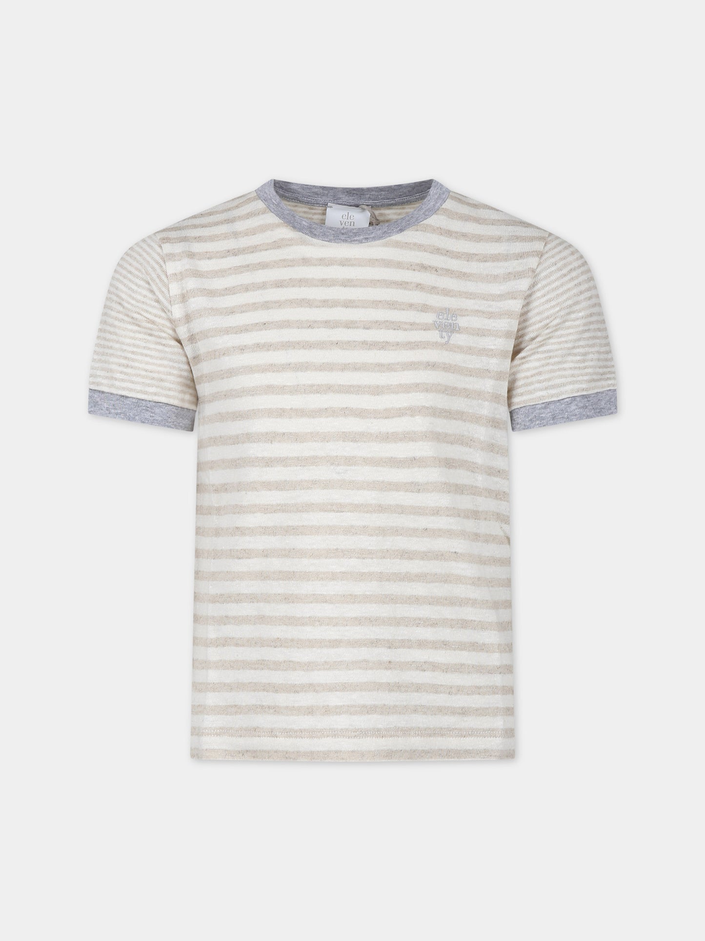 T-shirt grigia per bambino,Eleventy,EU8P51 J0404 167AV