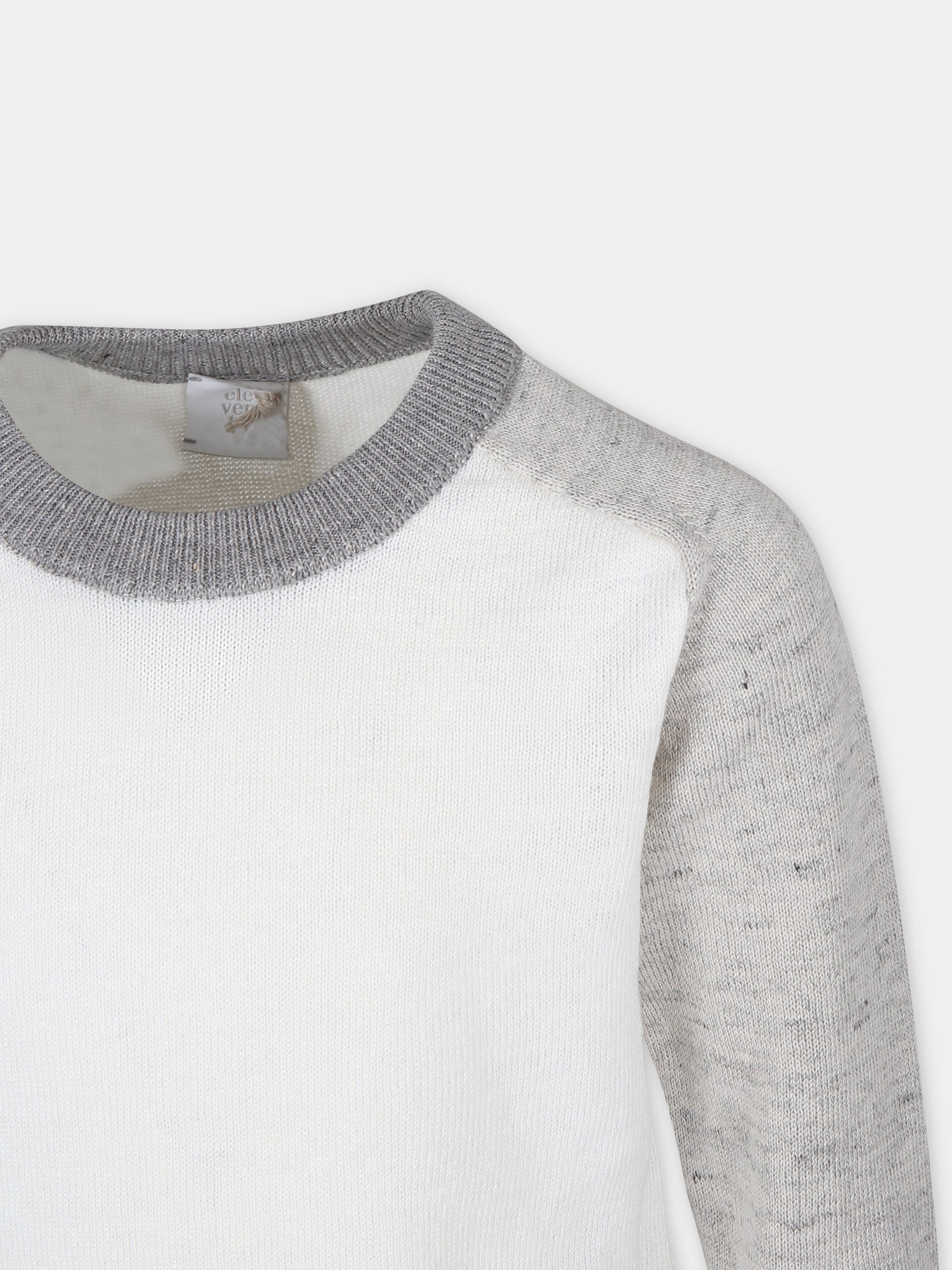 Maglione avorio per bambino con logo,Eleventy,EU9P10 Z2124 101BG