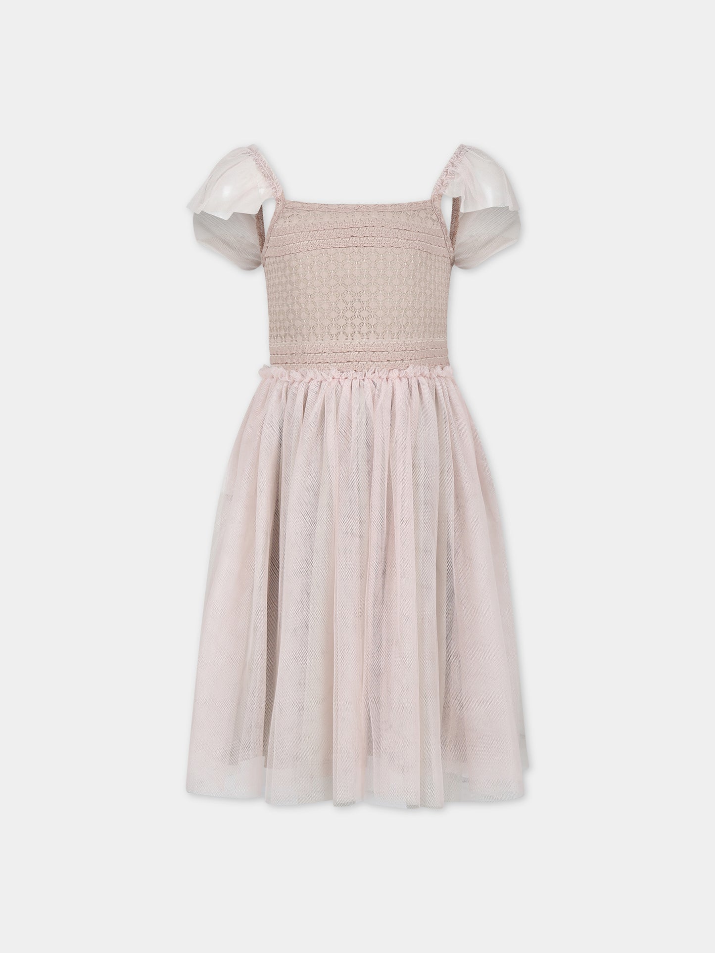 Vestito elegante rosa in tulle,Caffe' D'orzo,ZU1A51 T0073 114