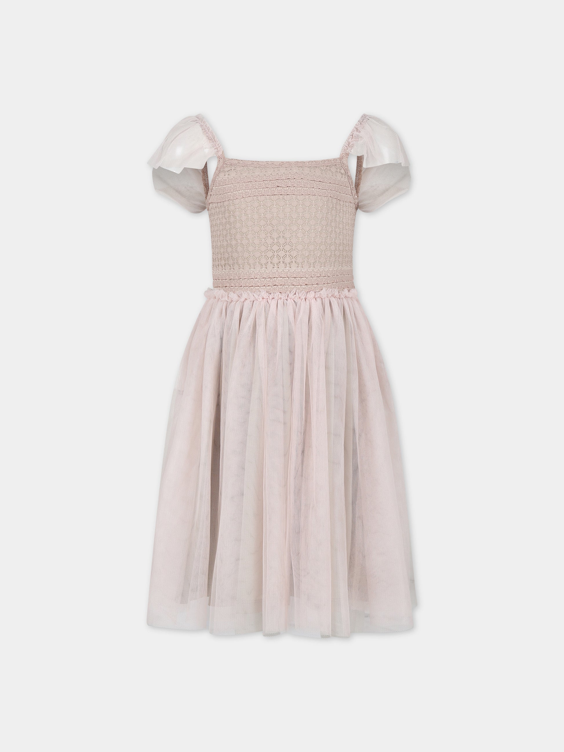 Vestito elegante rosa in tulle,Caffe' D'orzo,ZU1A51 T0073 114