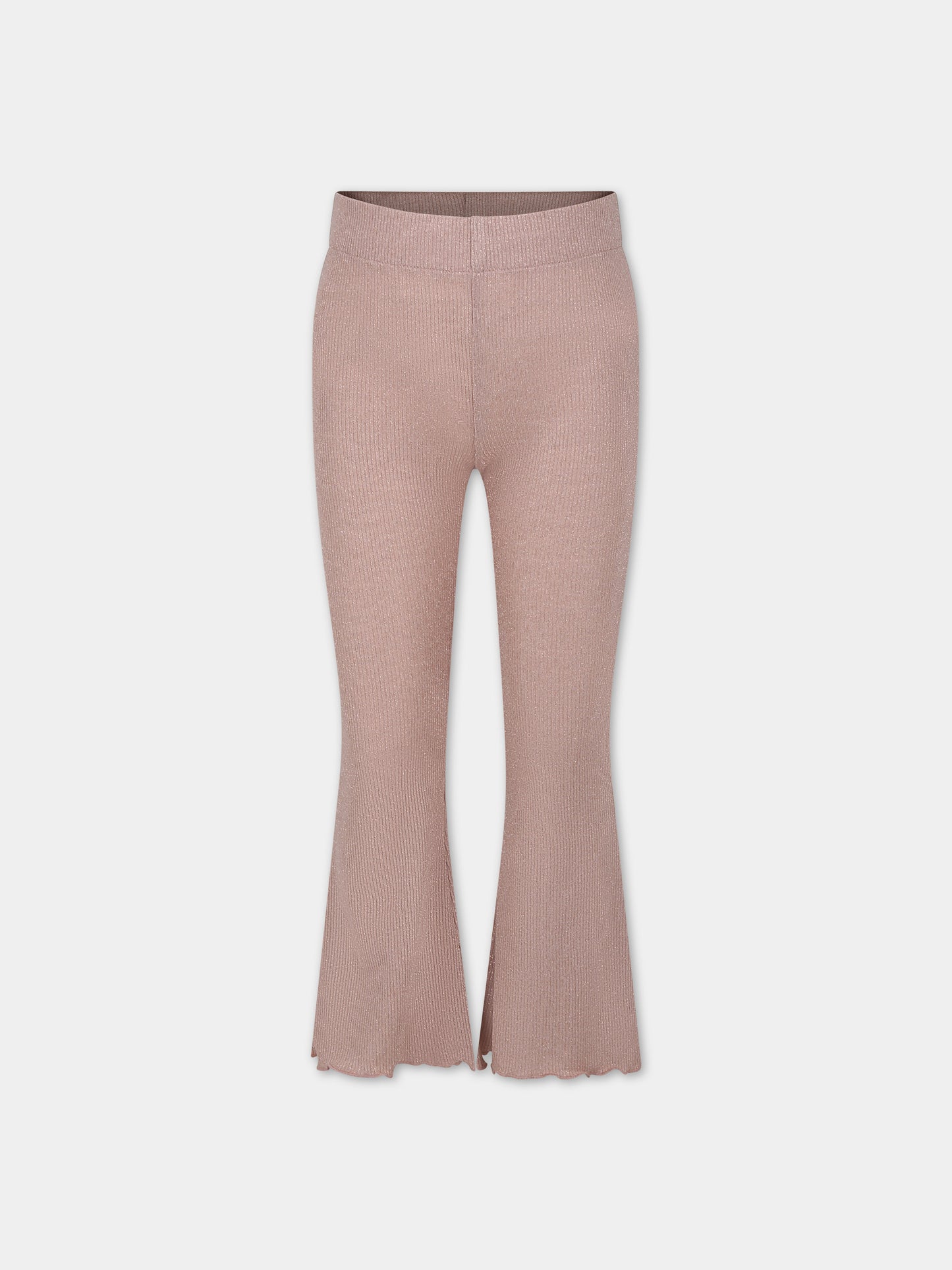 Pantaloni rosa per bambina con lurex,Caffe' D'orzo,ZU6A50 J0384 536OR