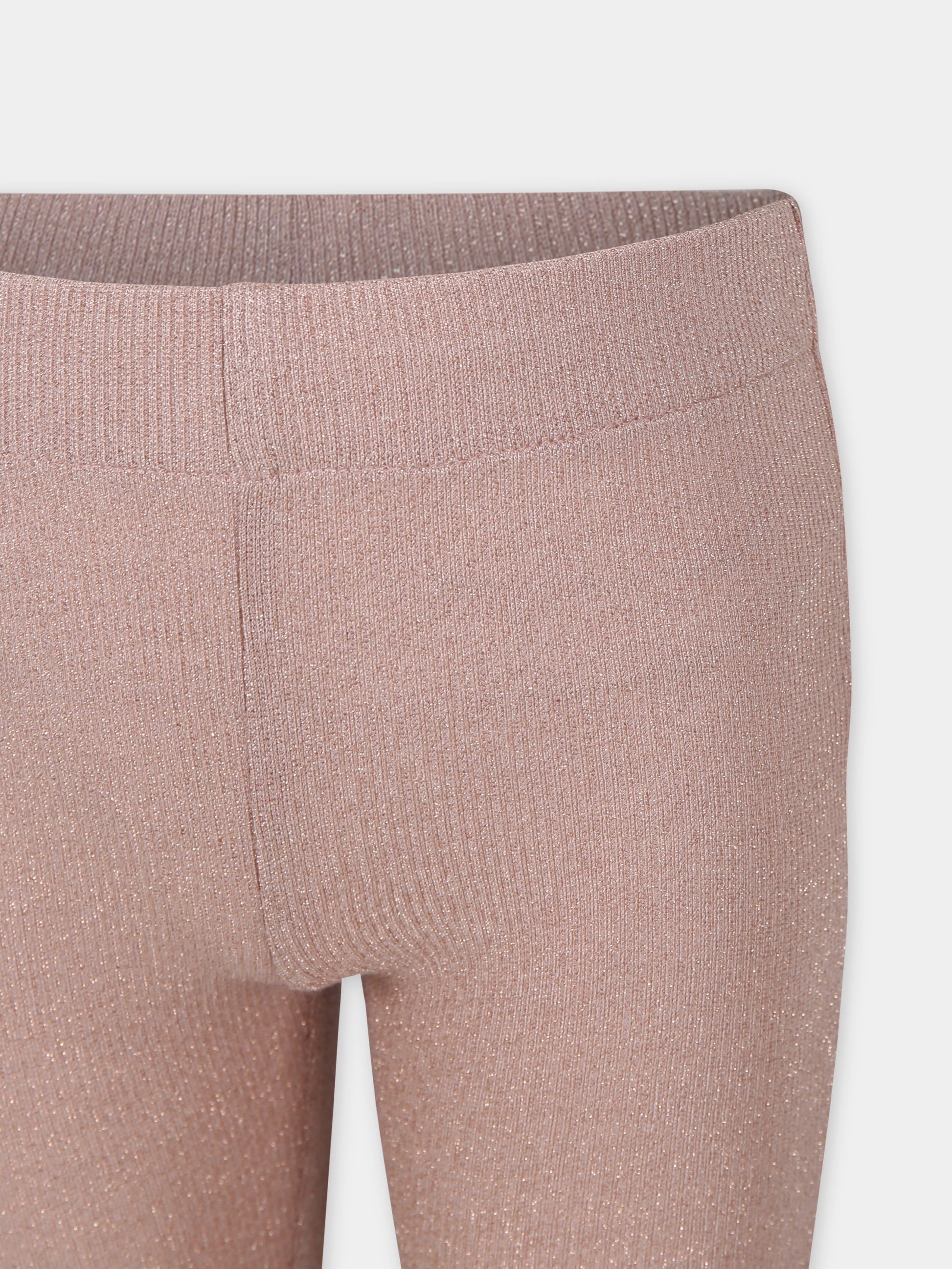 Pantaloni rosa per bambina con lurex,Caffe' D'orzo,ZU6A50 J0384 536OR