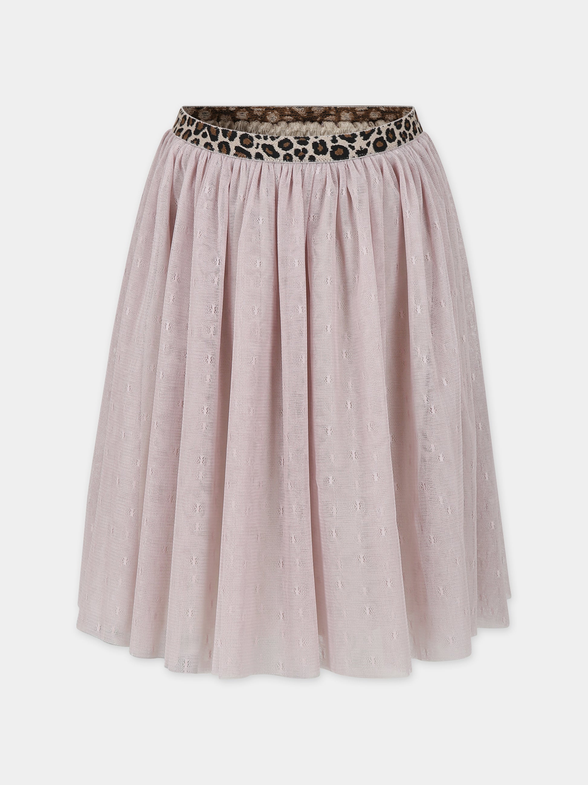 Gonna rosa per bambina con ricami,Caffe' D'orzo,ZU7A14 T0075 107