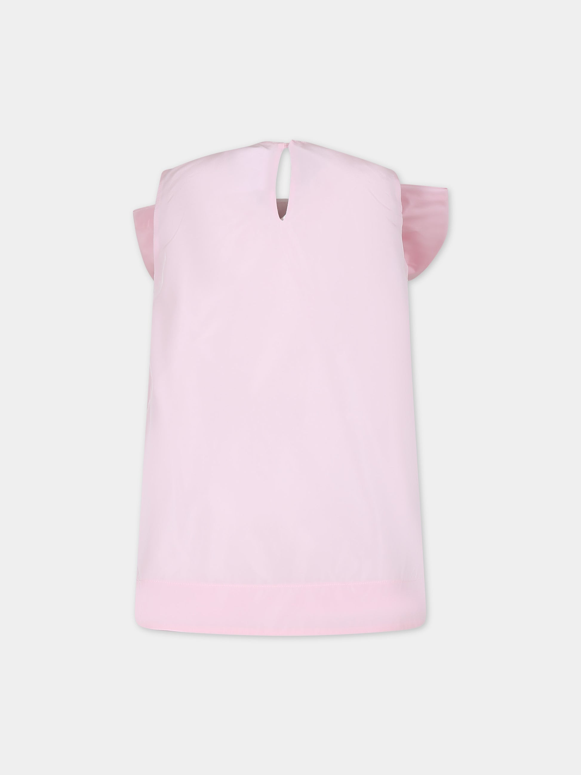 Vestito elegante rosa per bambina con fiocco,Douuod Kids,DU1B02 S0163 511