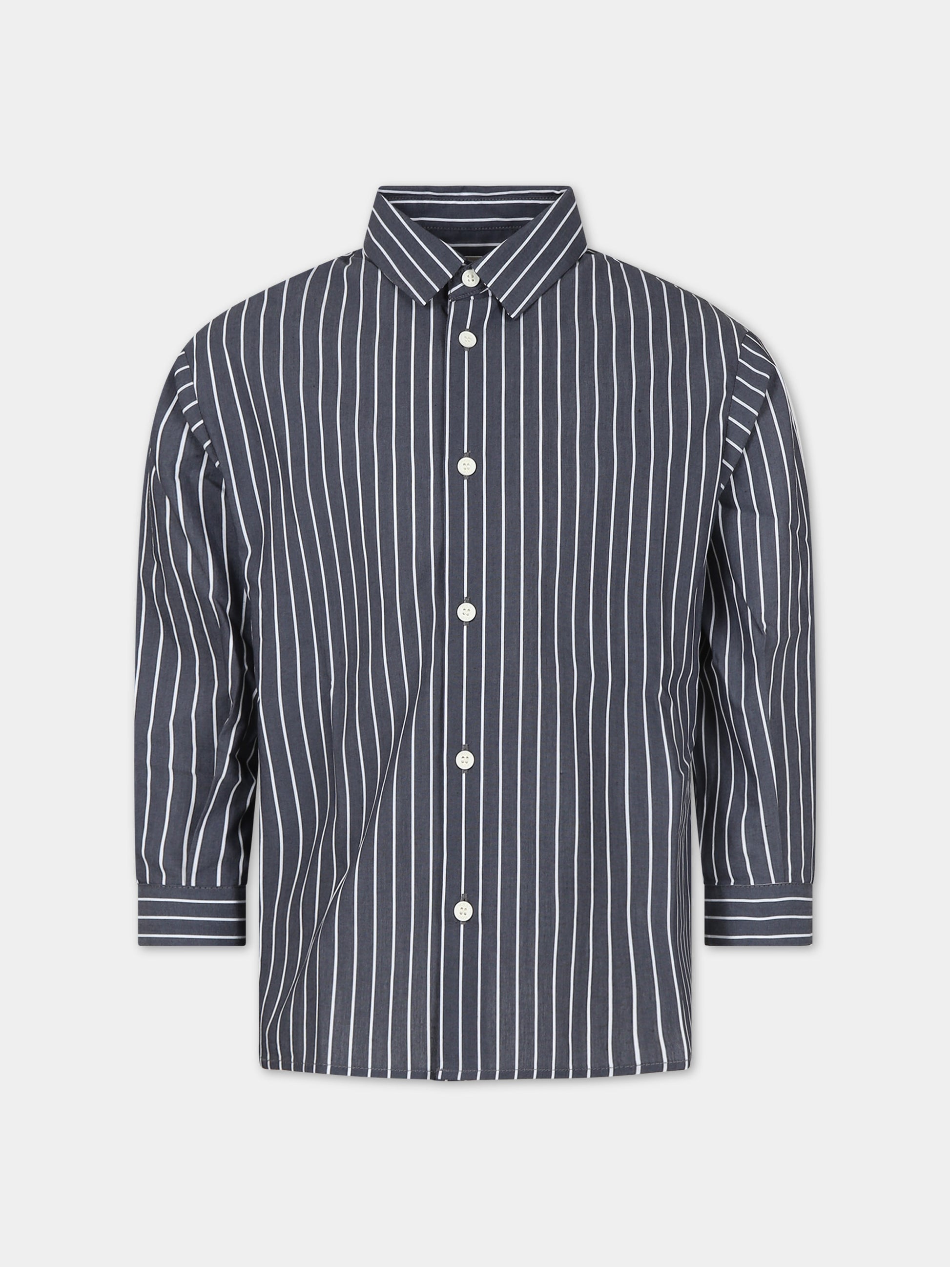 Camicia nera per bambino con logo,Douuod Kids,DU5A00 P0367 930BC