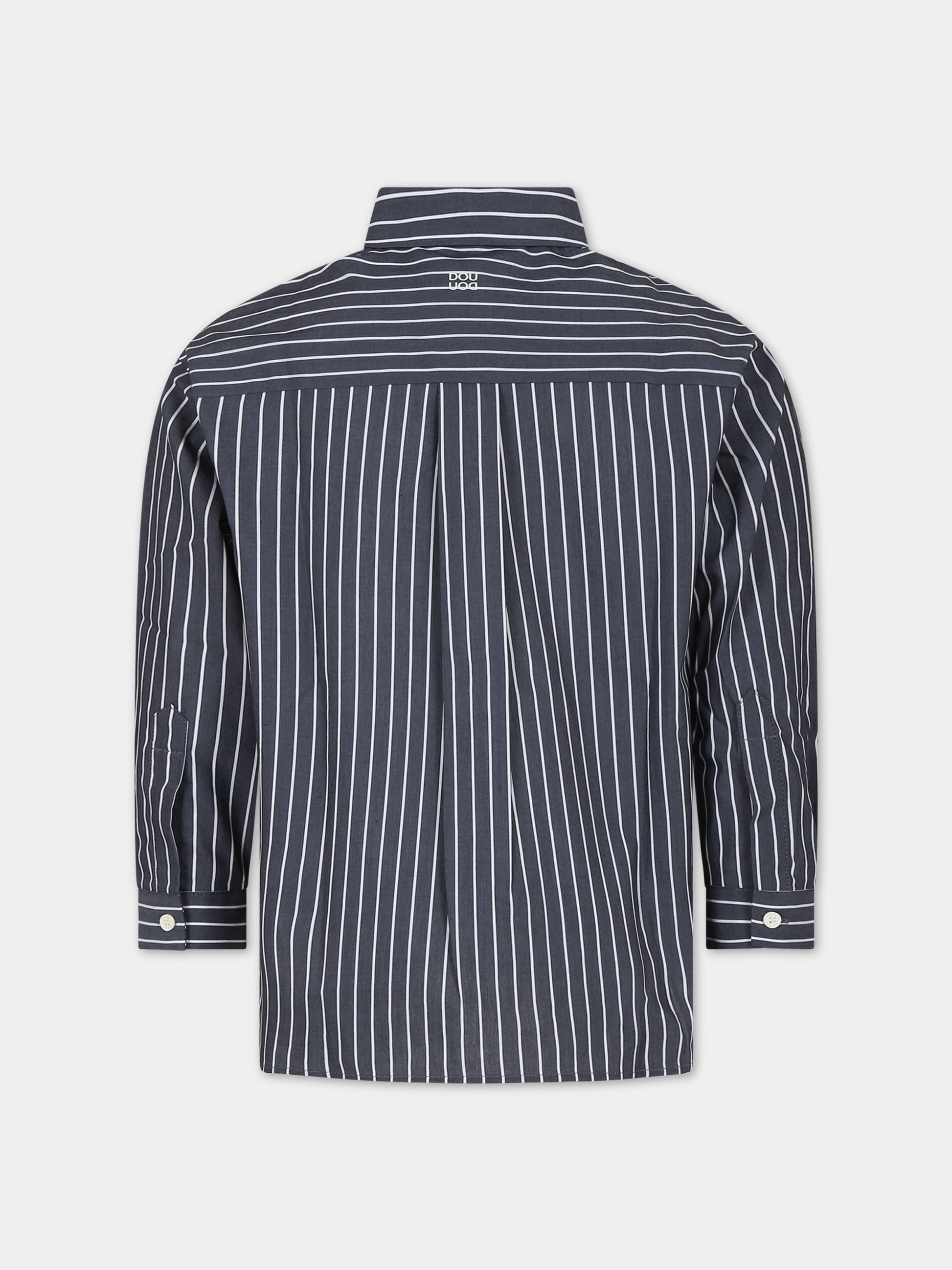 Camicia nera per bambino con logo,Douuod Kids,DU5A00 P0367 930BC