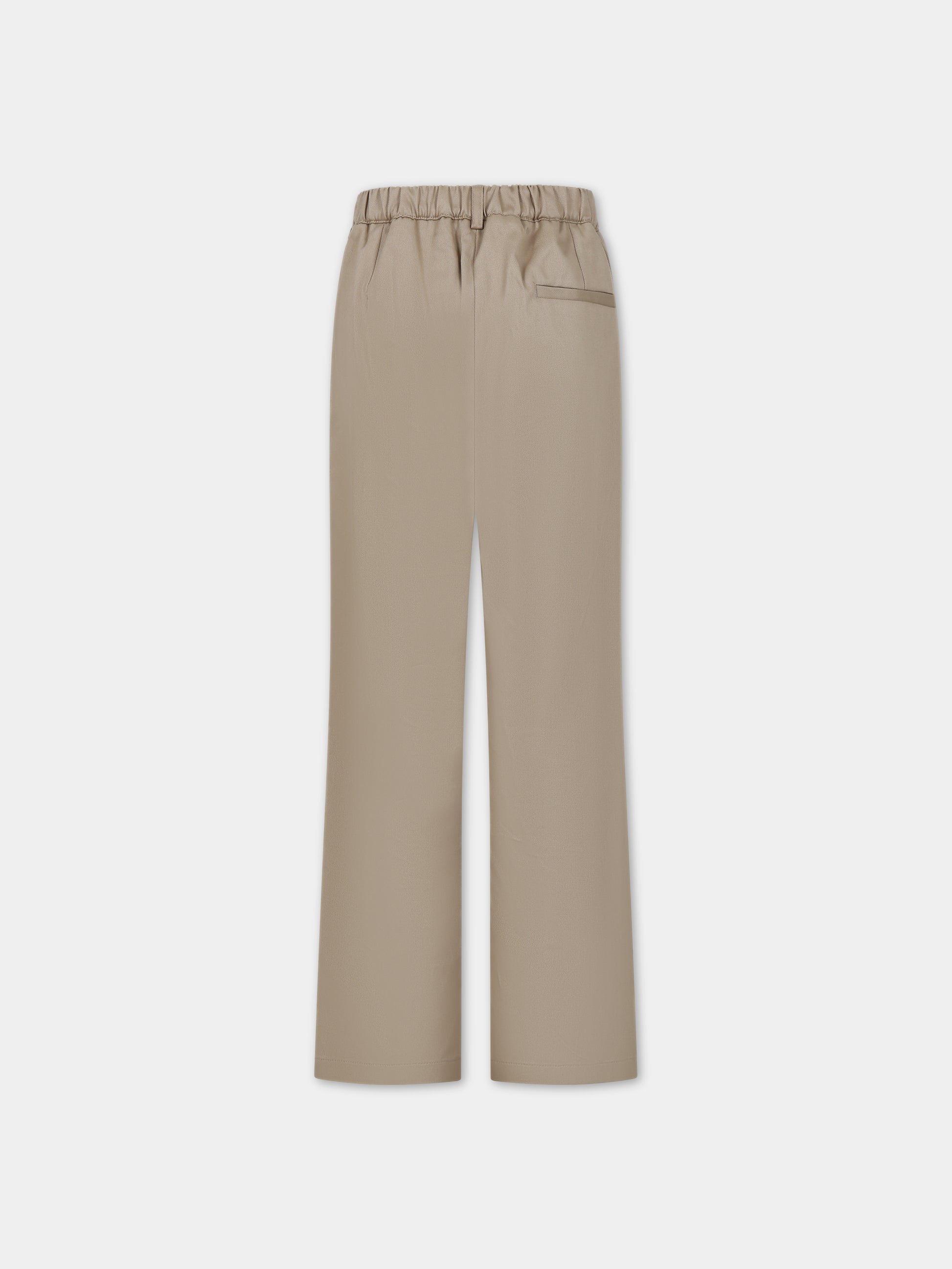 Pantaloni beige per bambina con logo,Versace,1013831 1A09209 1K020