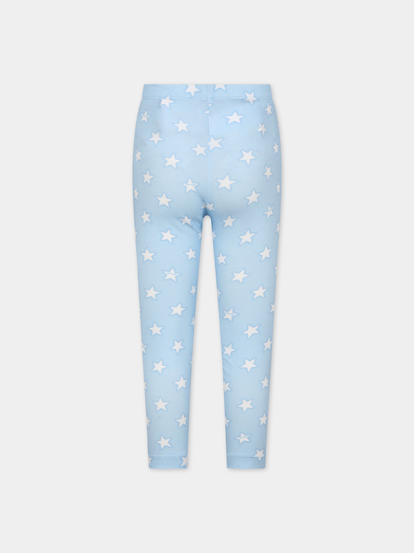 Leggings celesti per bambina con stelle,Monnalisa,11C406 3623 0058