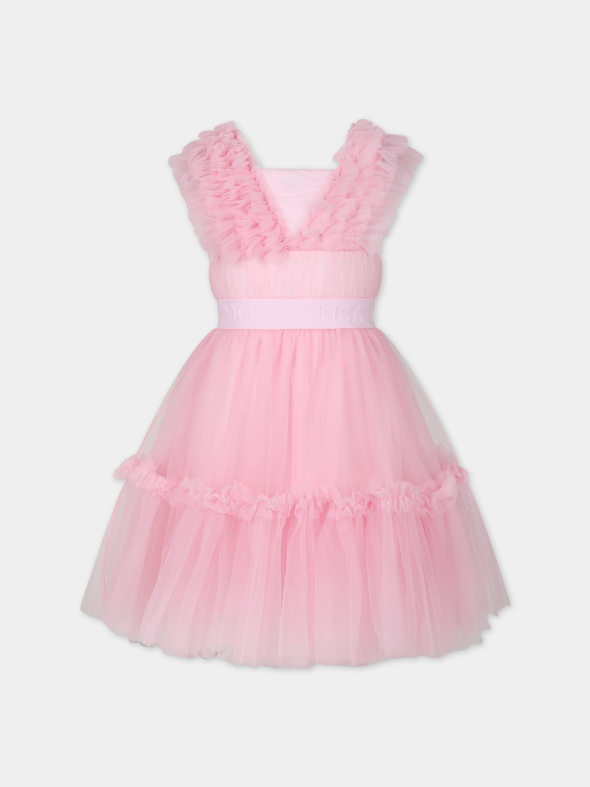 Vestito elegante rosa per bambina,Monnalisa,17C906 T9945 0090