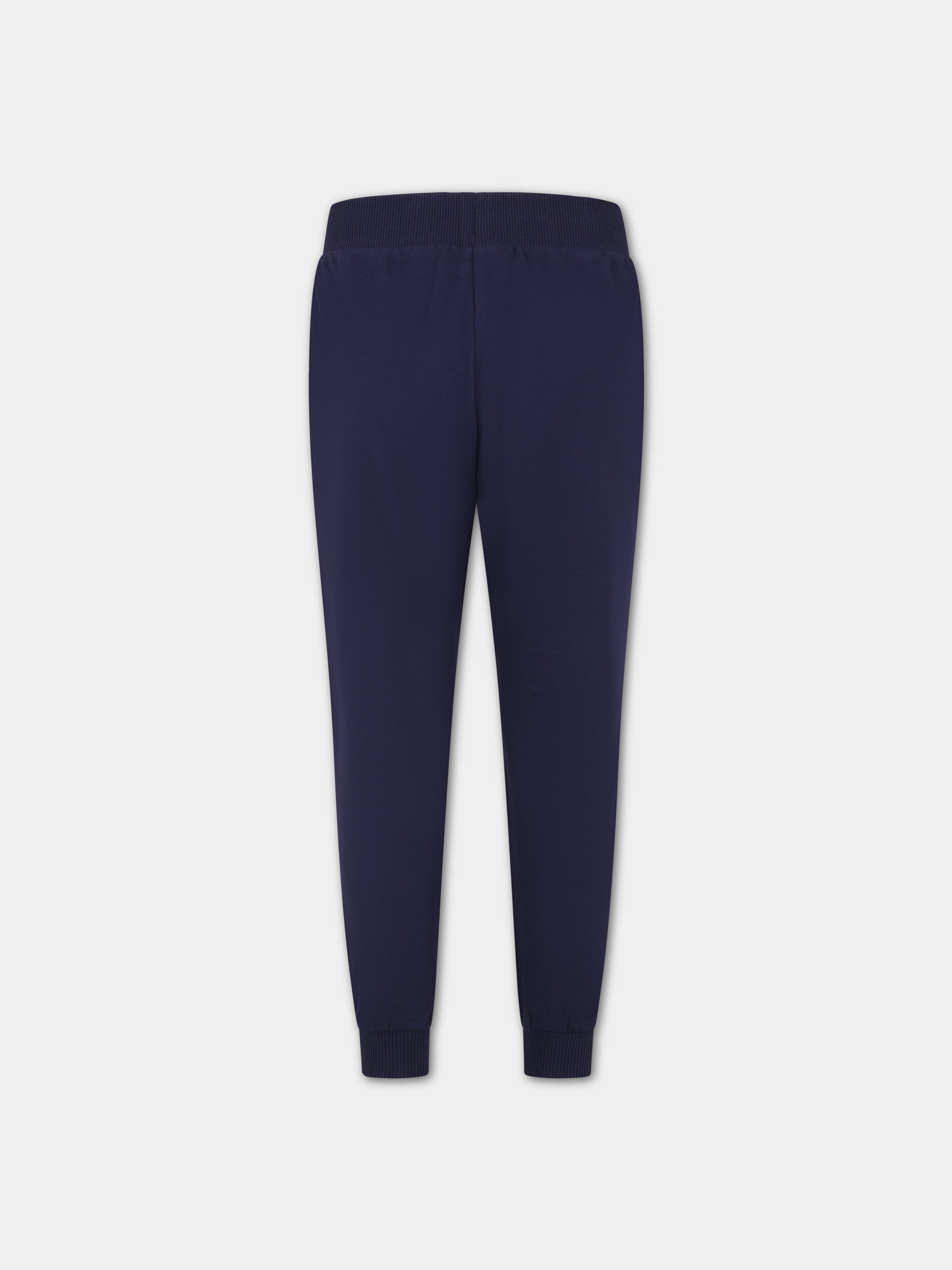 Pantaloni blu per bambini con logo,Moschino Kids,HNP057 LDA27 40016