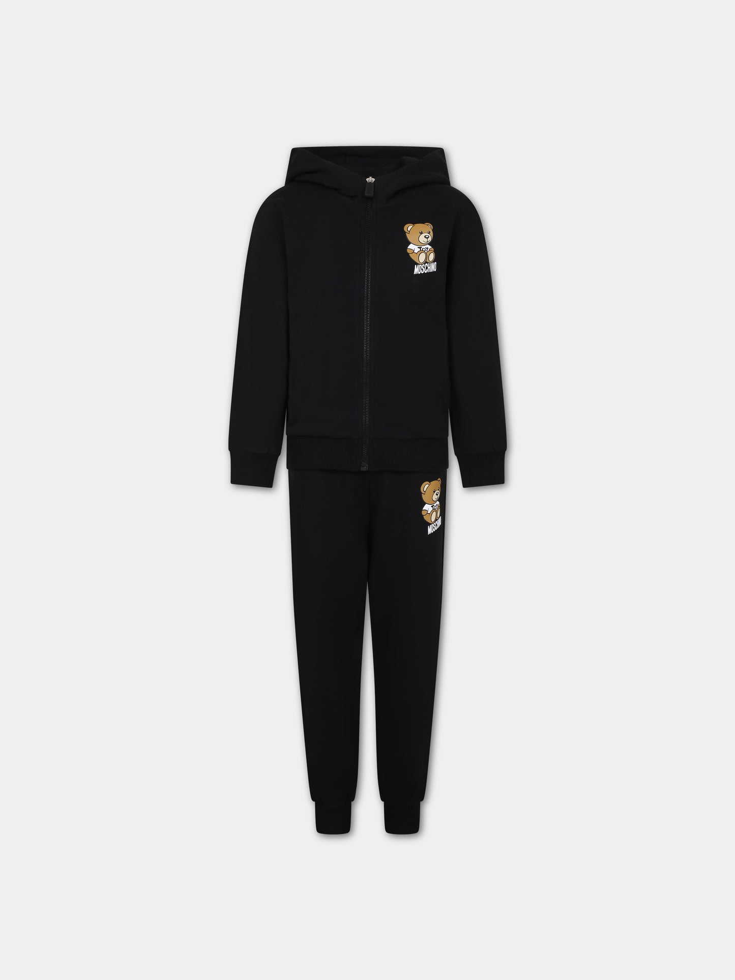 Completo nero per bambini con Teddy Bear e logo,Moschino Kids,HUK03A LCA19 60100