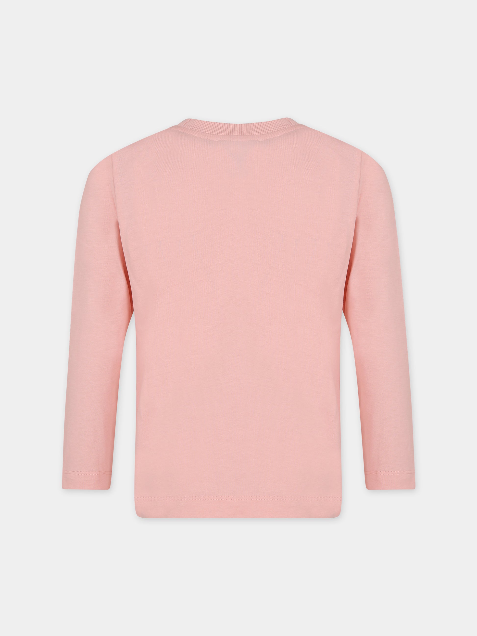 T-shirt rosa per bambina con Teddy Bear,Moschino Kids,HUO00Q LAA23 50209