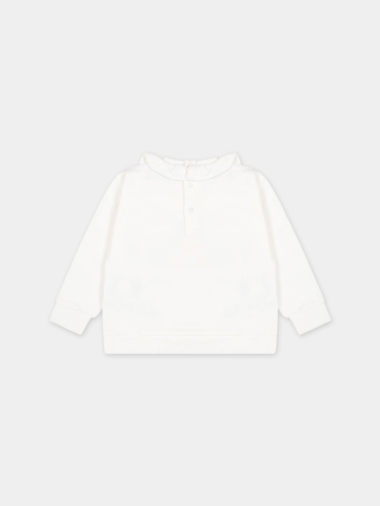 Felpa avorio per neonata con Teddy Bear e logo,Moschino Kids,MAF02A LDA00 10063