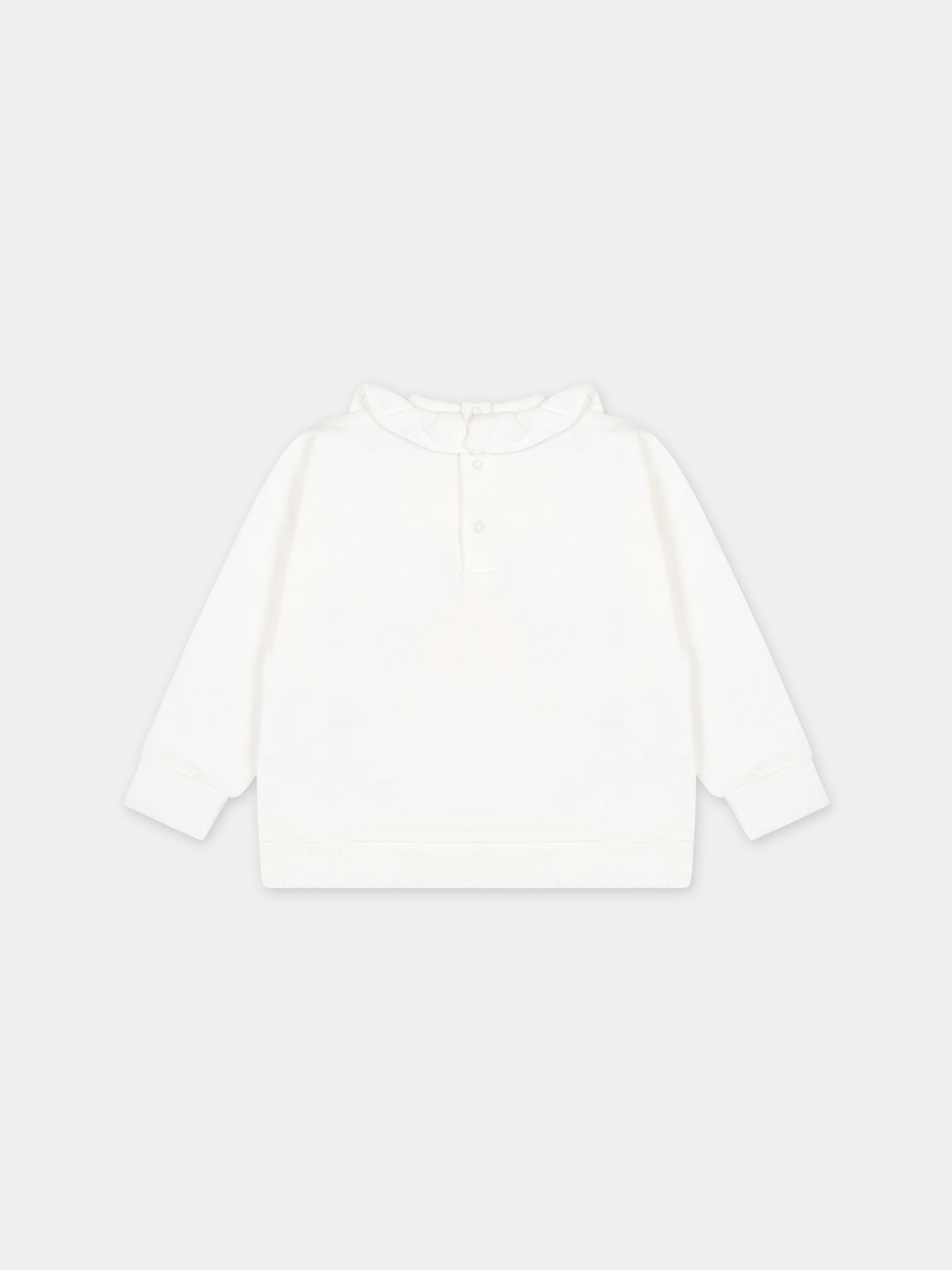 Felpa avorio per neonata con Teddy Bear e logo,Moschino Kids,MAF02A LDA00 10063