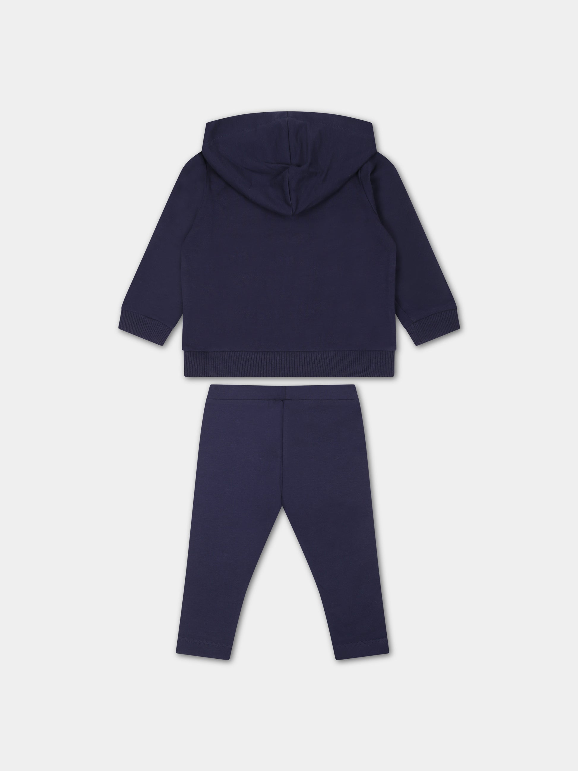 Completo blu per neonati con Teddy Bear e logo,Moschino Kids,MDK02F LDA00 4016