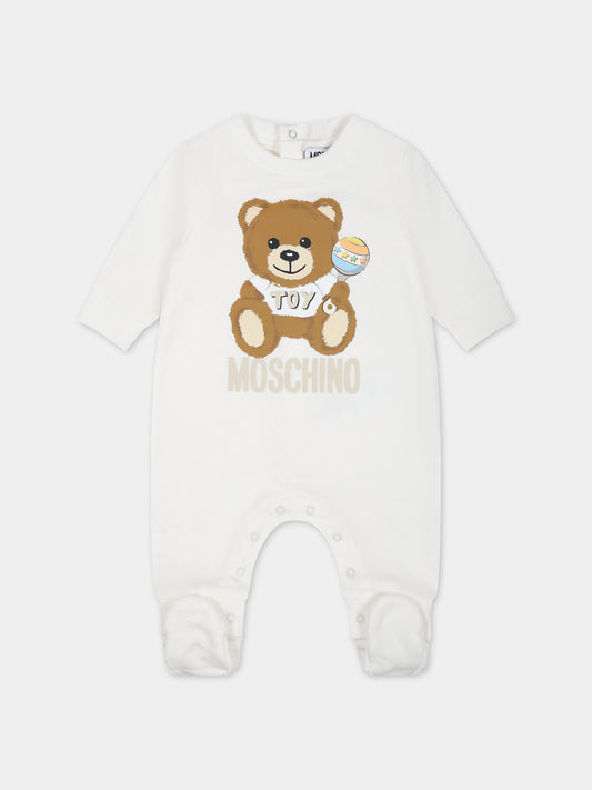Tutina avorio per neonati con Teddy Bear,Moschino Kids,MNY03X LCA19 10063
