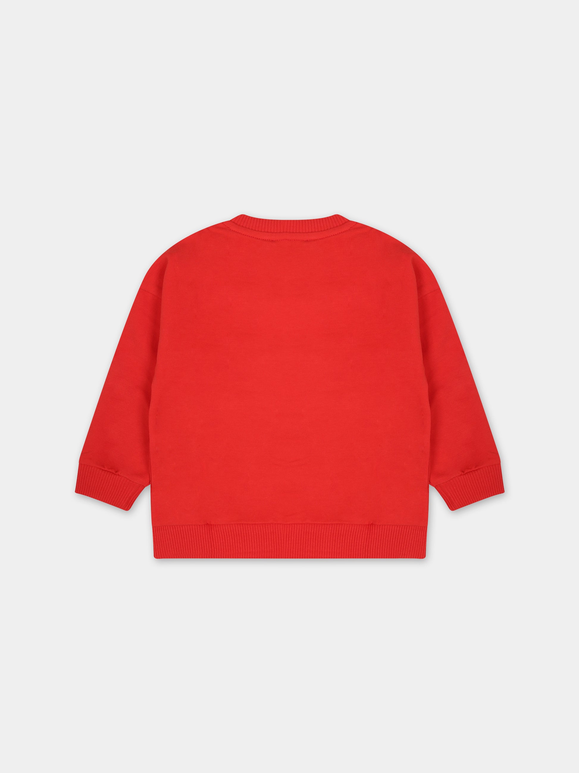 Felpa rossa per neonato con Teddy Bear,Moschino Kids,MSF03Q LDA27 50109