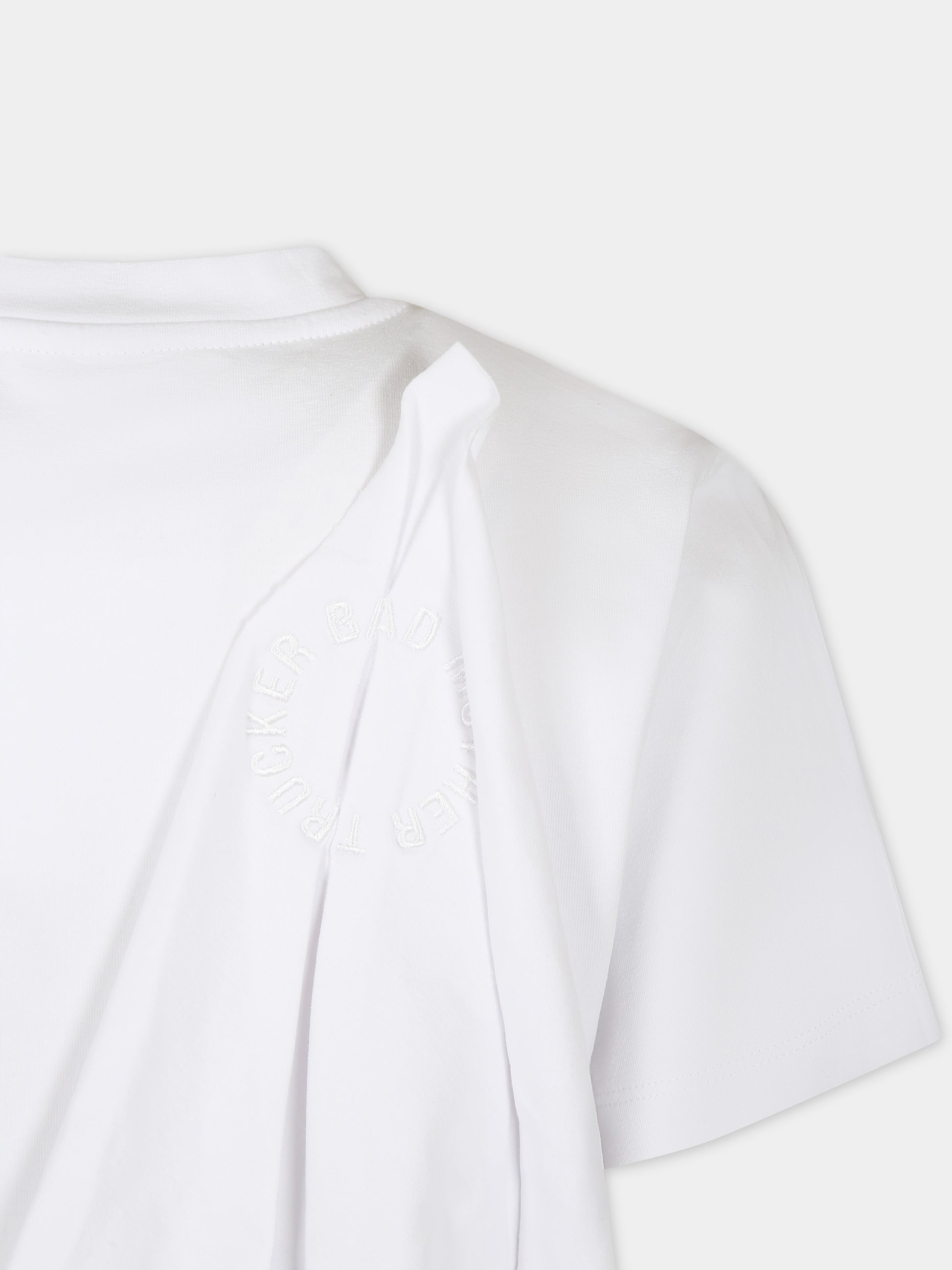 T-shirt bianca per bambina con volant,Caroline Bosmans,SS24 1005B 17 1000