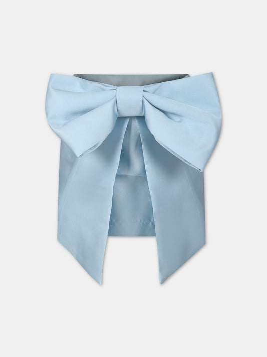 Gonna celeste per bambina con fiocco,Caroline Bosmans,SS24 3012 60 6010