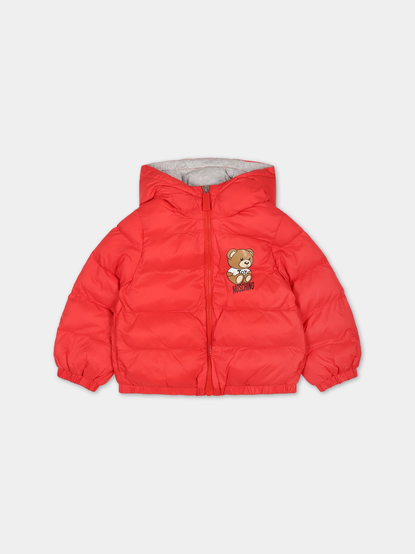 Piumino rosso per bambini con Teddy Bear,Moschino Kids,MUS02D L3A69 50109