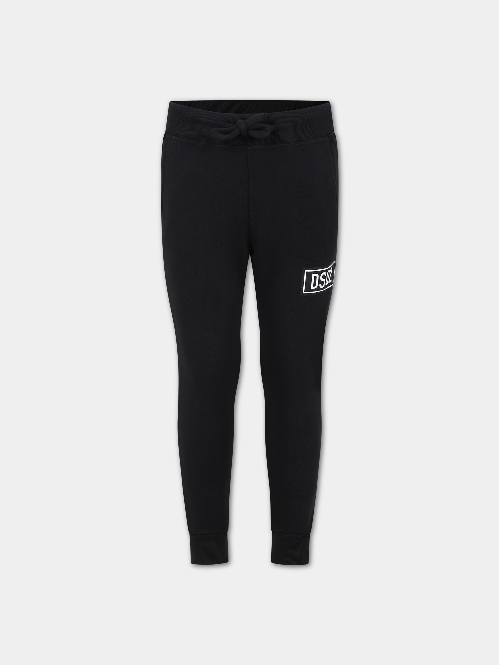 Pantaloni neri per bambino con logo,Dsquared2,DQ0546 D001H DQ900