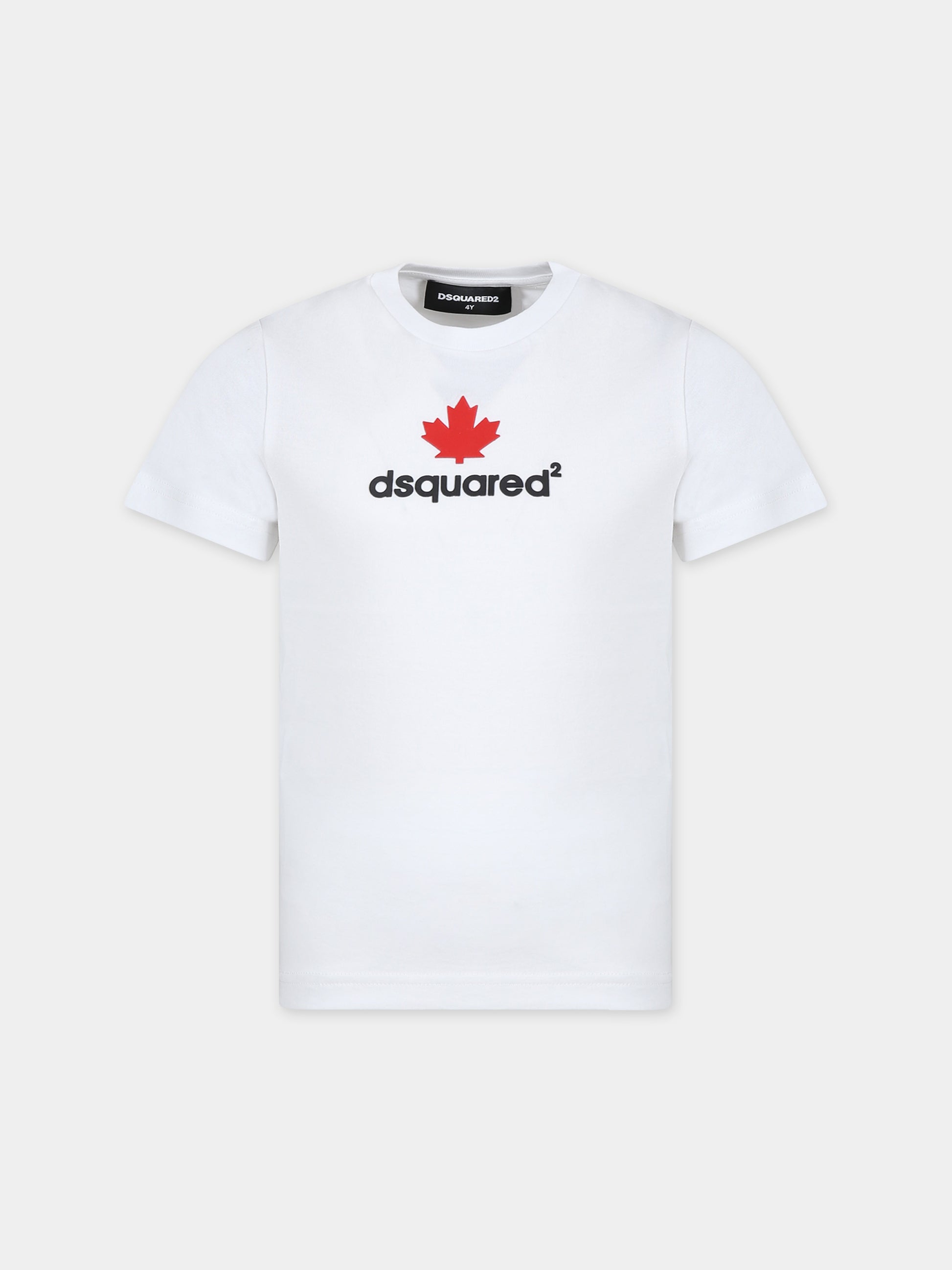 T-shirt bianca per bambino con logo,Dsquared2,DQ0515 D00MQ DQ100