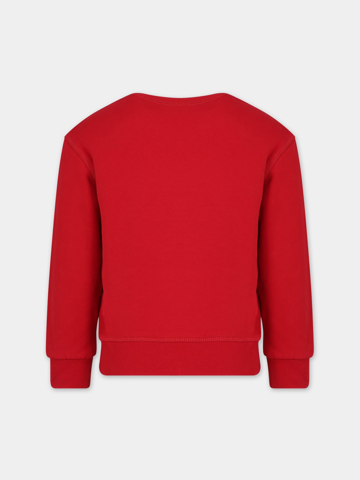 Felpa rossa per bambini con logo,Dsquared2,DQ0541 D002G DQ405