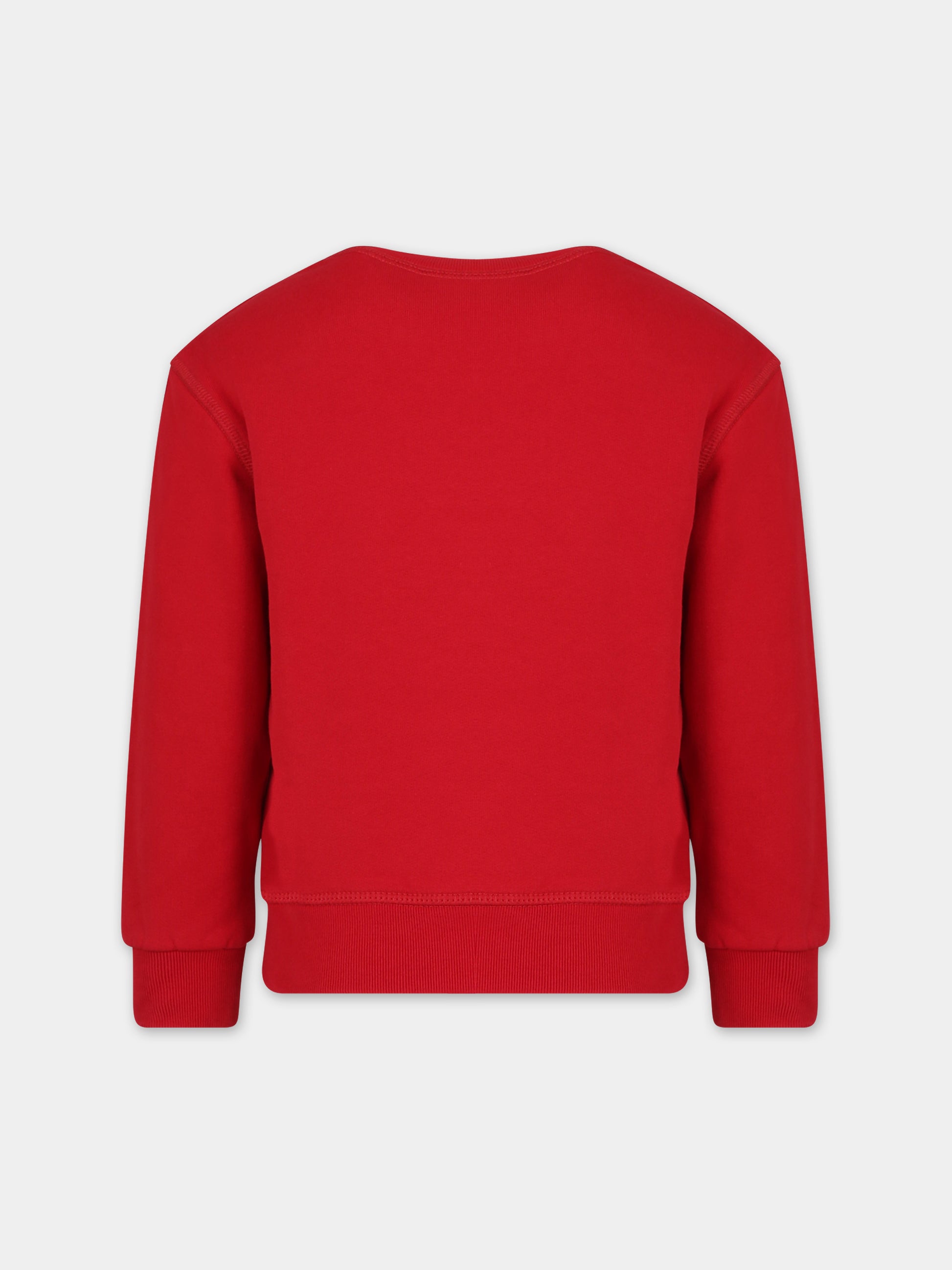 Felpa rossa per bambini con logo,Dsquared2,DQ0541 D002G DQ405