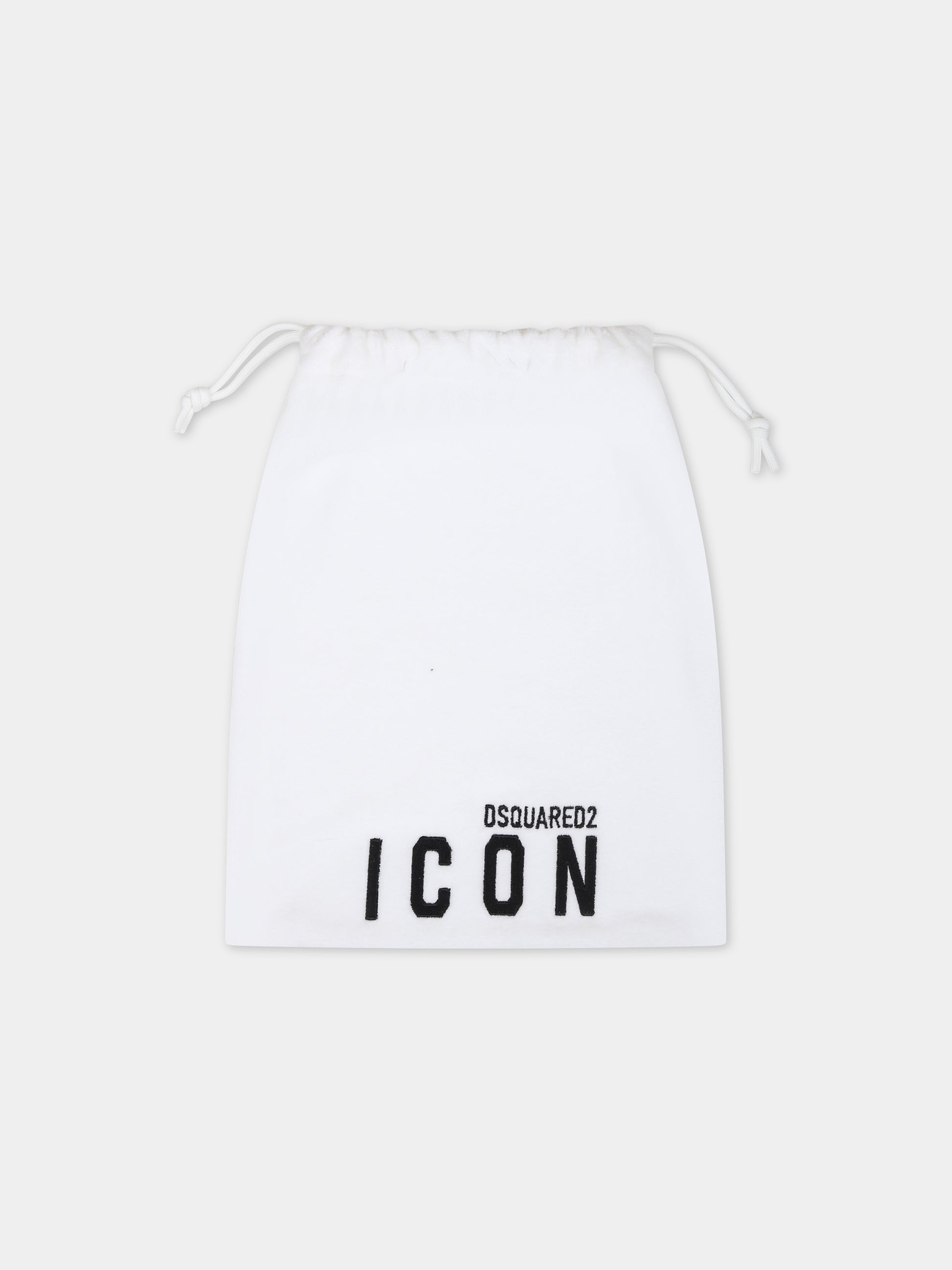 Accappatoio bianco per neonato con logo,Dsquared2,DQ0654 D008K DQ100