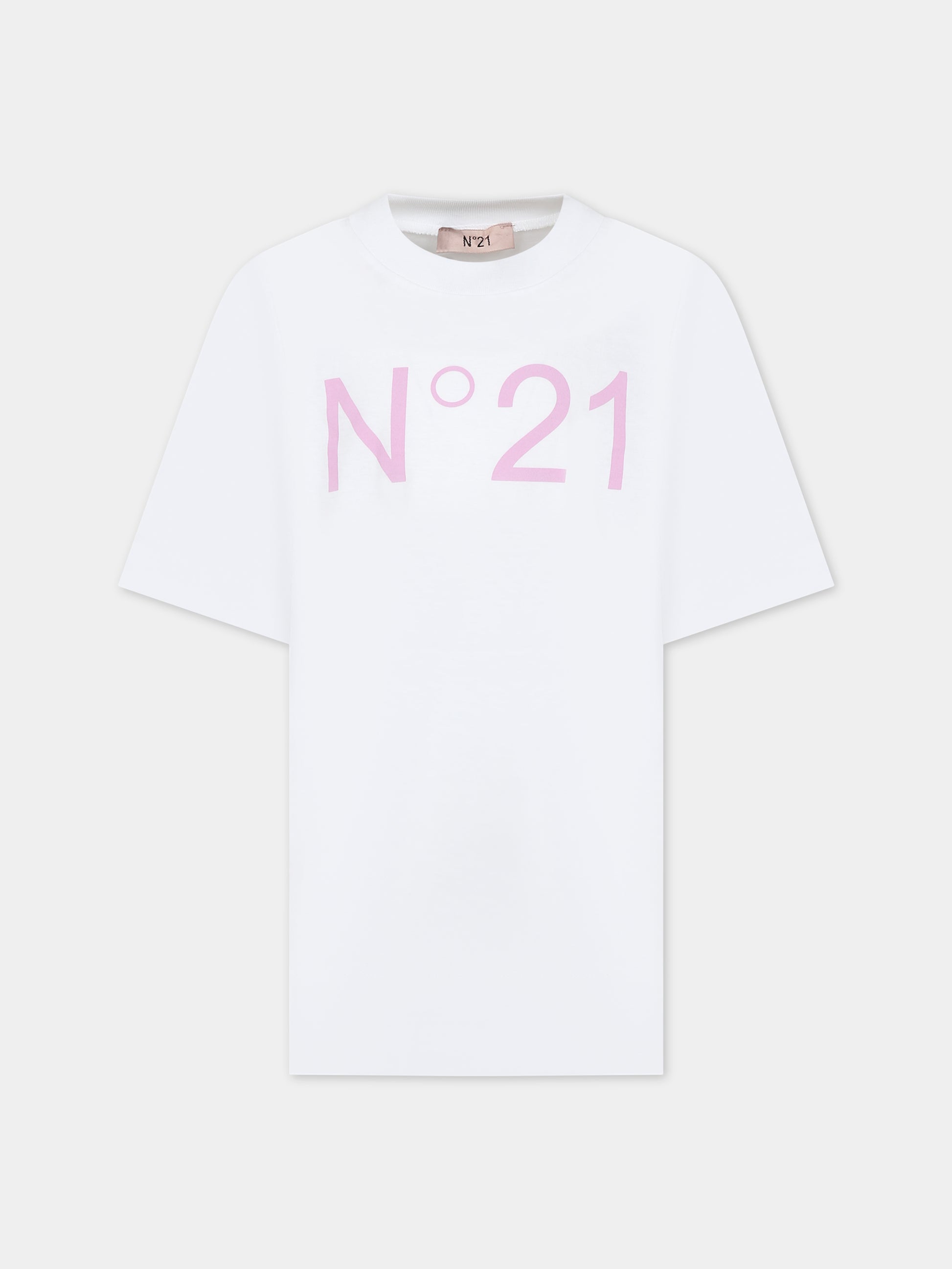 T-shirt bianca per bambina,N°21 Kids,N21617 N0153 0N100
