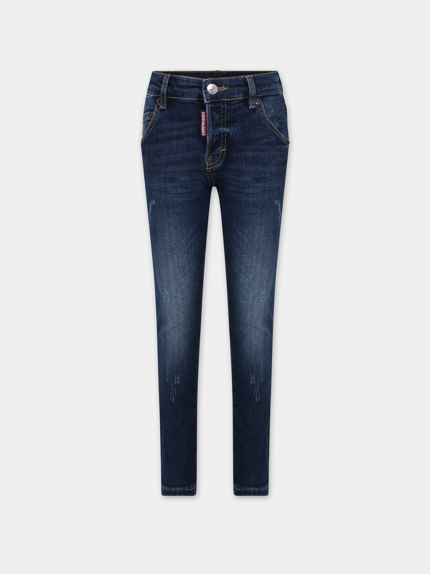 Jeans blu per bambino con patch logo,Dsquared2,DQ0236 D0A1K DQ01