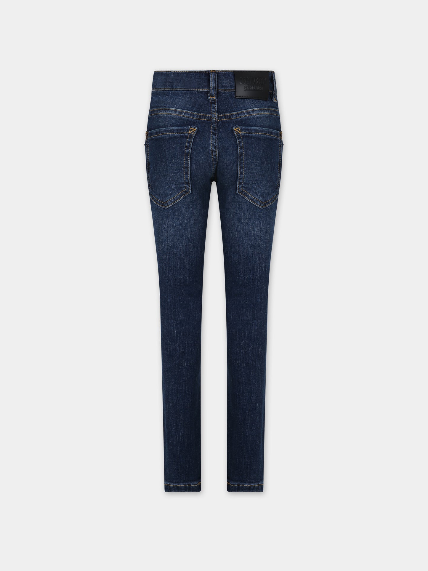 Jeans blu per bambino con patch logo,Dsquared2,DQ0236 D0A1K DQ01