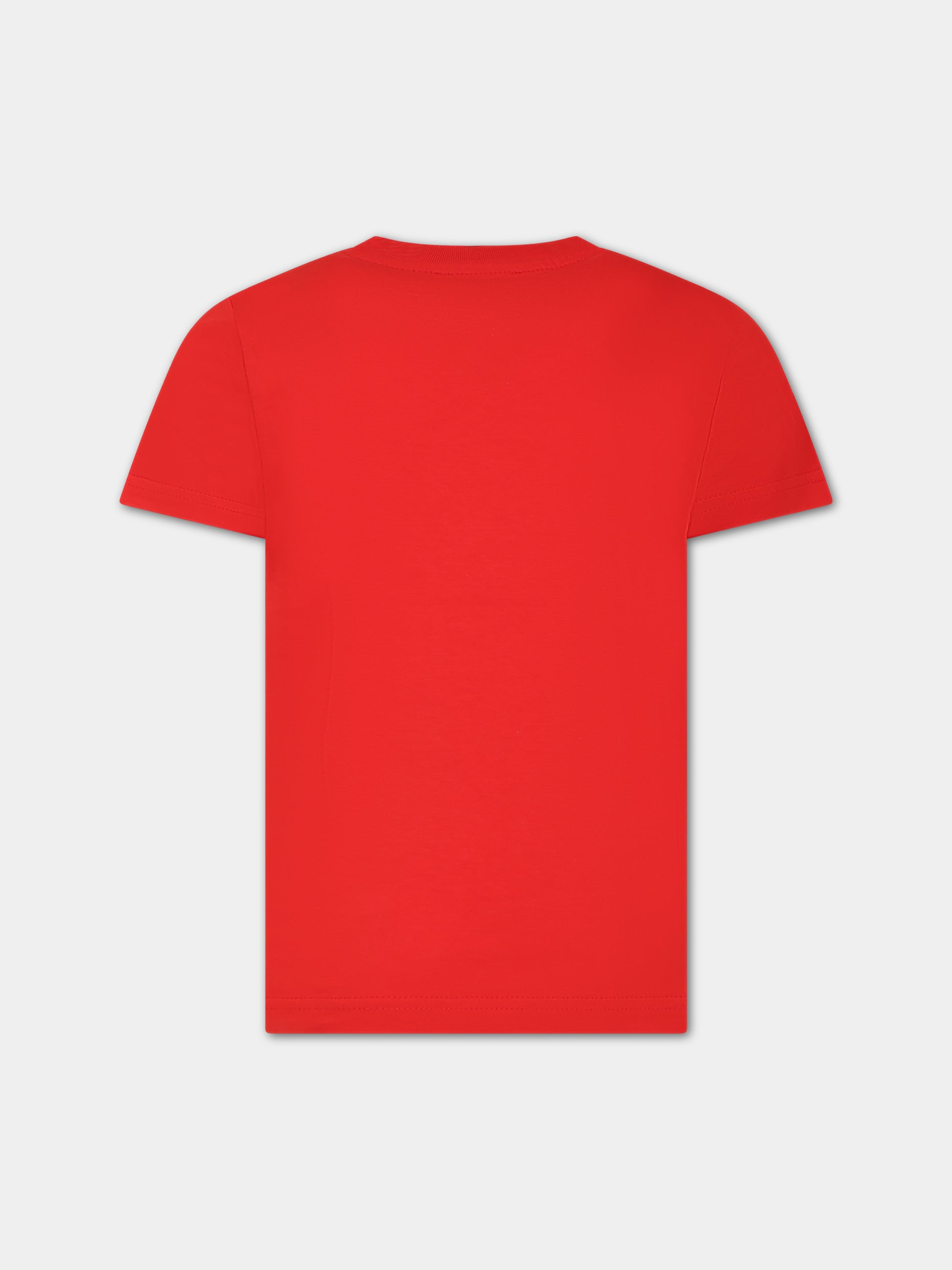 T-shirt rossa per bambino con logo,Diesel,J01132 00YI9 K438