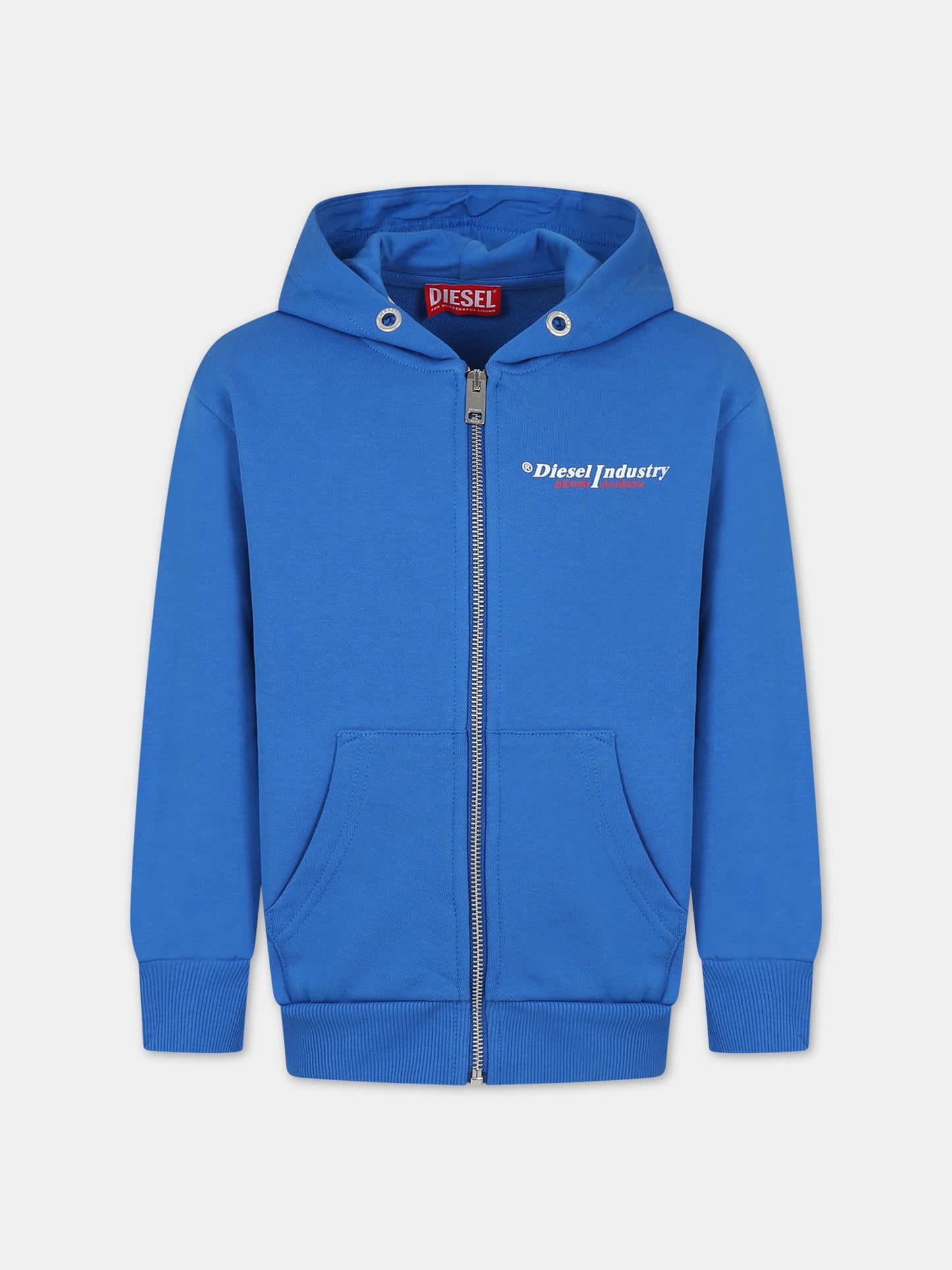 Felpa azzurra per bambino con logo,Diesel,J01116 0IAJH K80H